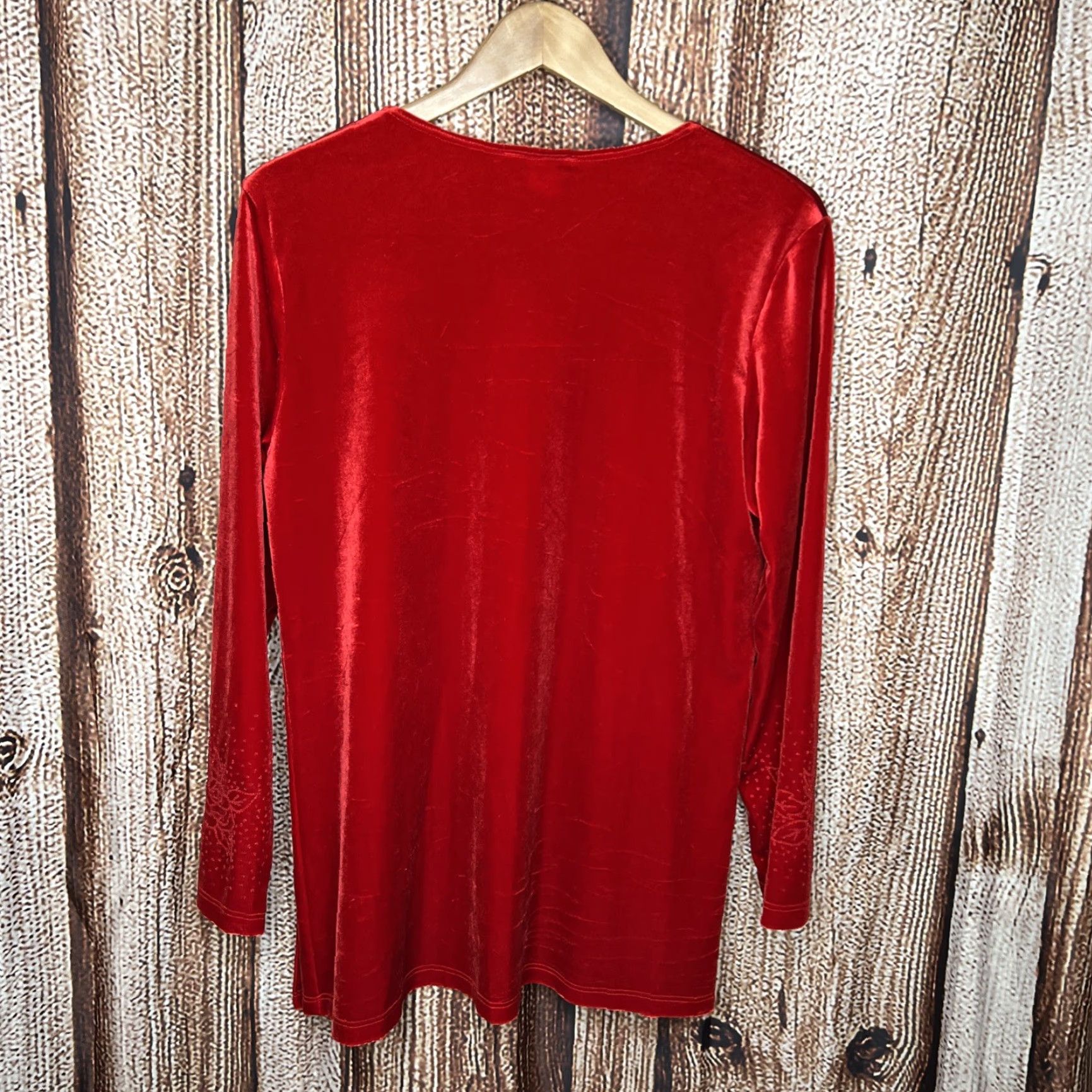 Vintage VINTAGE Maria Gabrielle Red Velour Cardigan Medium Womens Size M / US 6-8 / IT 42-44 - 4 Thumbnail