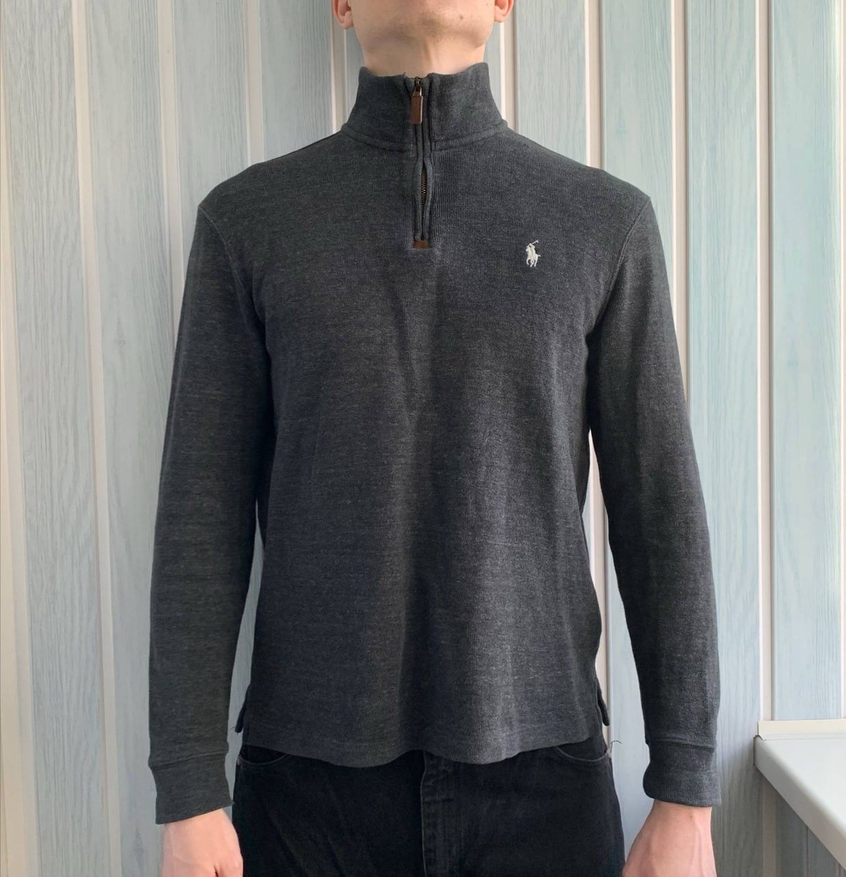 Polo Ralph Lauren Polo Ralph Lauren Grey Cotton 1/4 Zip Pullover Sweater Size US L / EU 52-54 / 3 - 2 Thumbnail