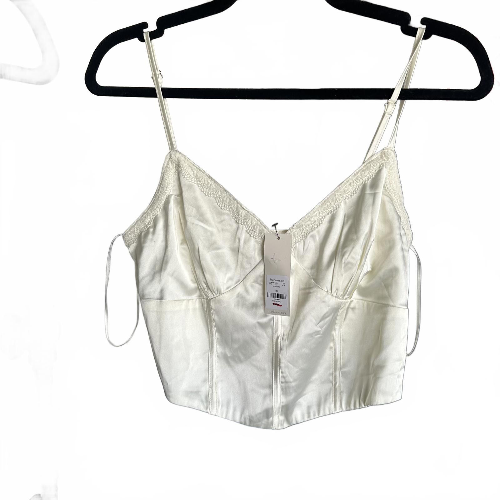 Designer NWT small Elegant Lace-Trimmed Cream Corset Top Size S / US 4 / IT 40 - 1 Preview