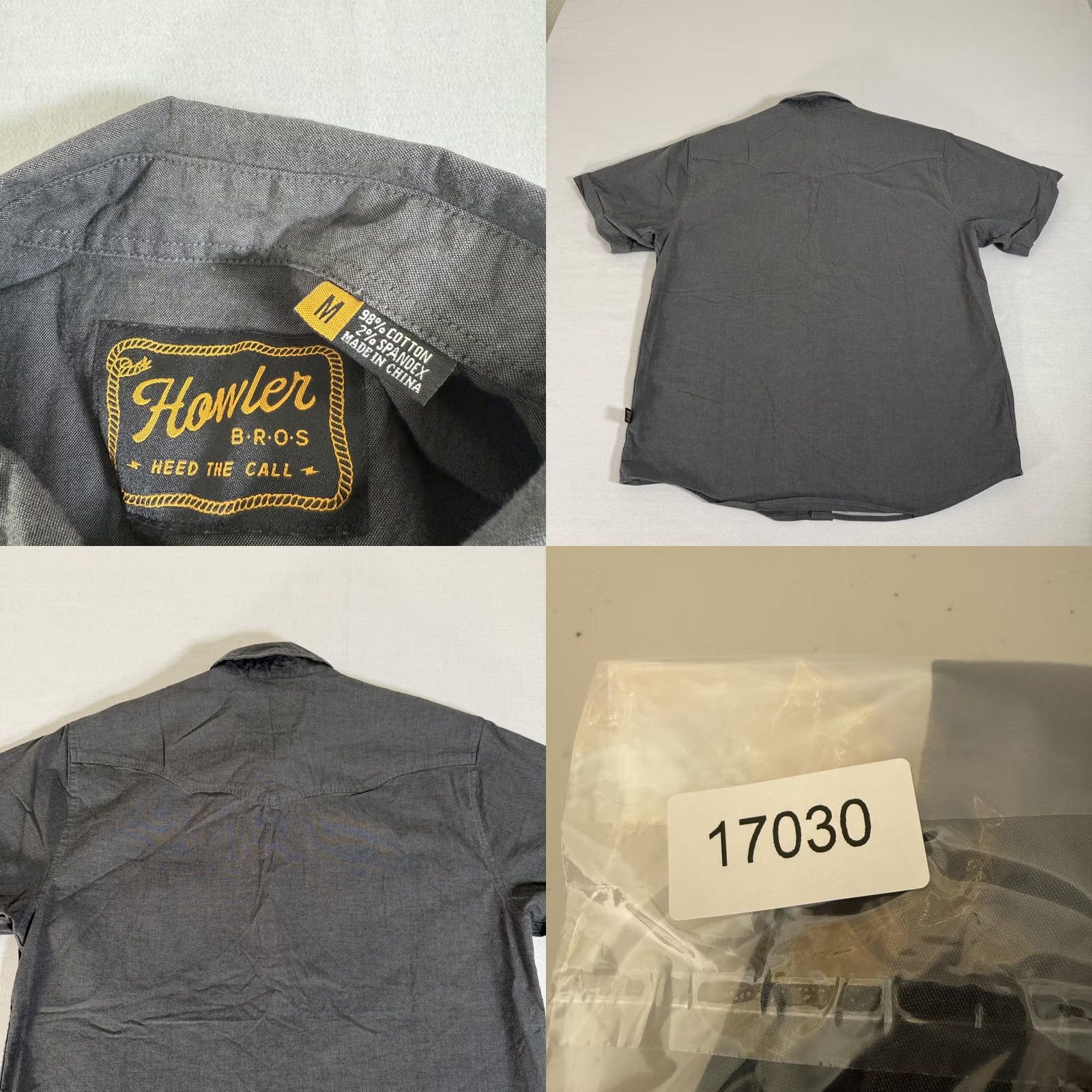 Howler Brothers Howler Bros Shirt Mens Medium Gray Crosscut Western Pearl Snap Sawtooth Size US M / EU 48-50 / 2 - 8 Thumbnail