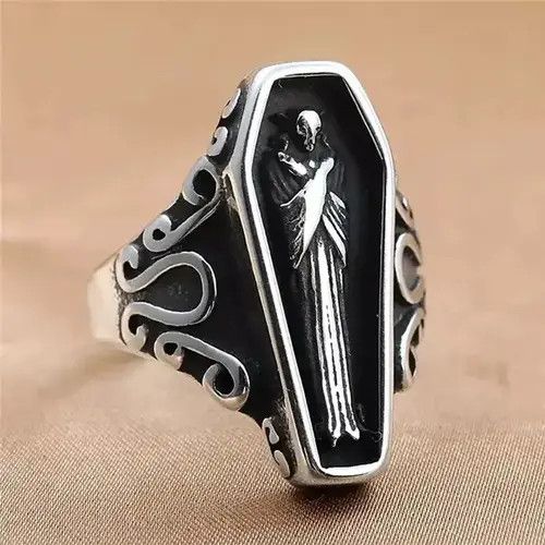 Other Living Dead Ring Skeleton Bones Goth Punk Rock Jewelry Size ONE SIZE - 1 Thumbnail