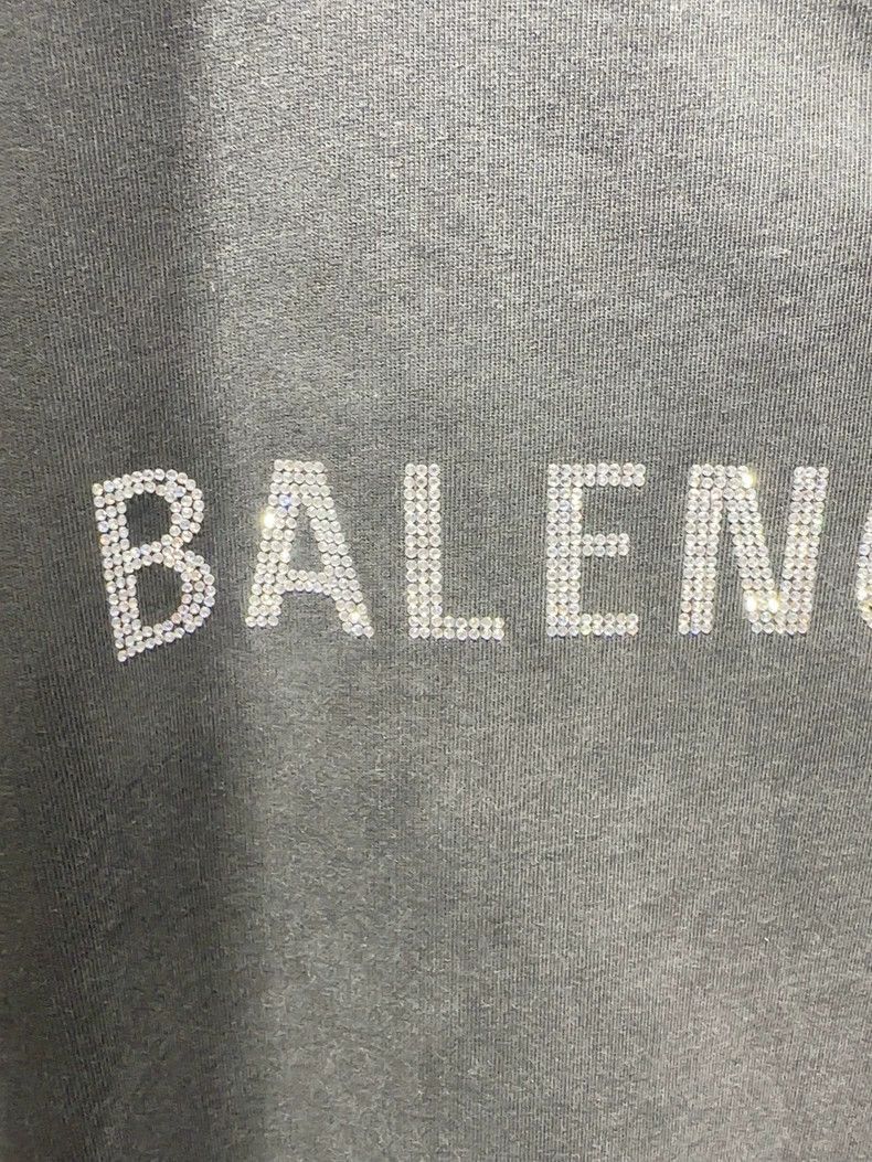 Balenciaga Balenciaga Letter Logo Rhinestone Hoodie-2506 Size US XS / EU 42 / 0 - 5 Thumbnail