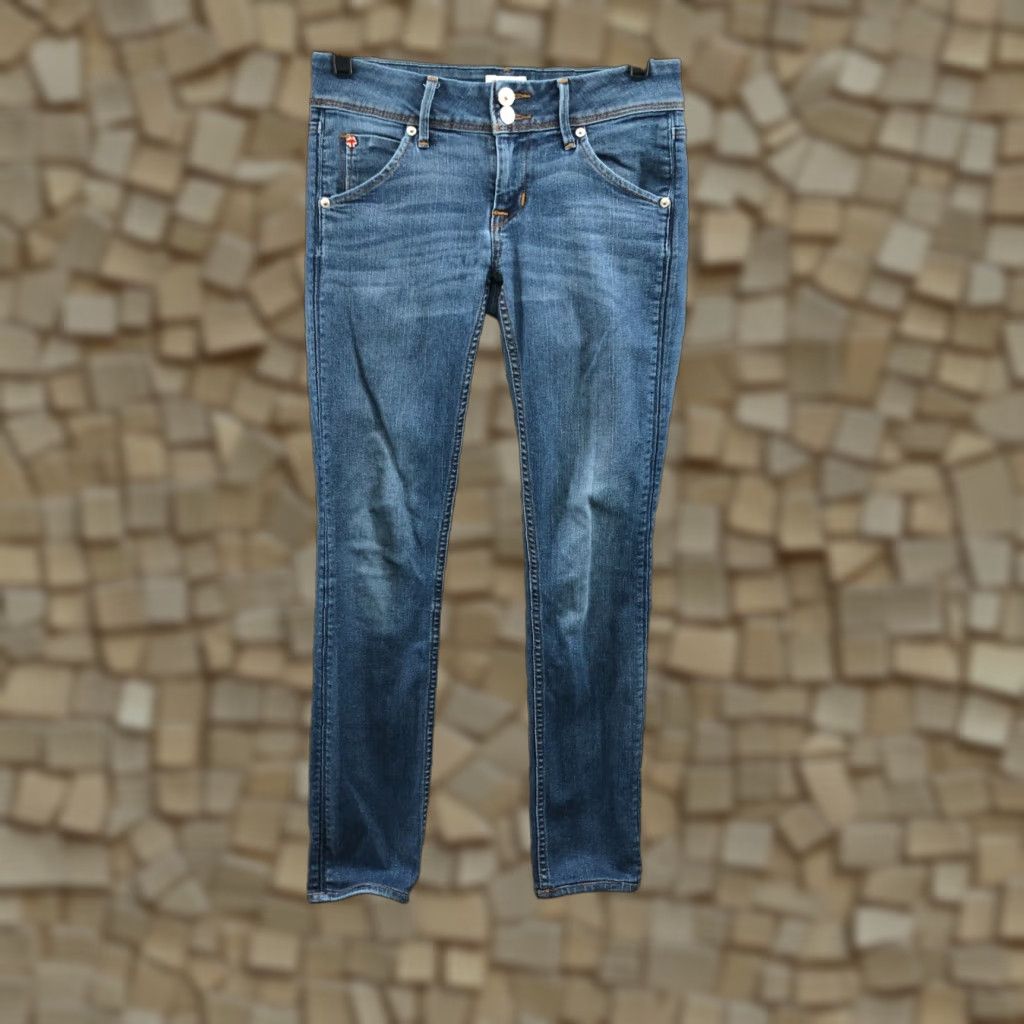 Hudson Hudson Collin Skinny Jeans Womens Medium Wash Blue Size 25 Regular Slim Fit 5-Pocket Denim Jeans Size 42" / US 20 - 1 Thumbnail