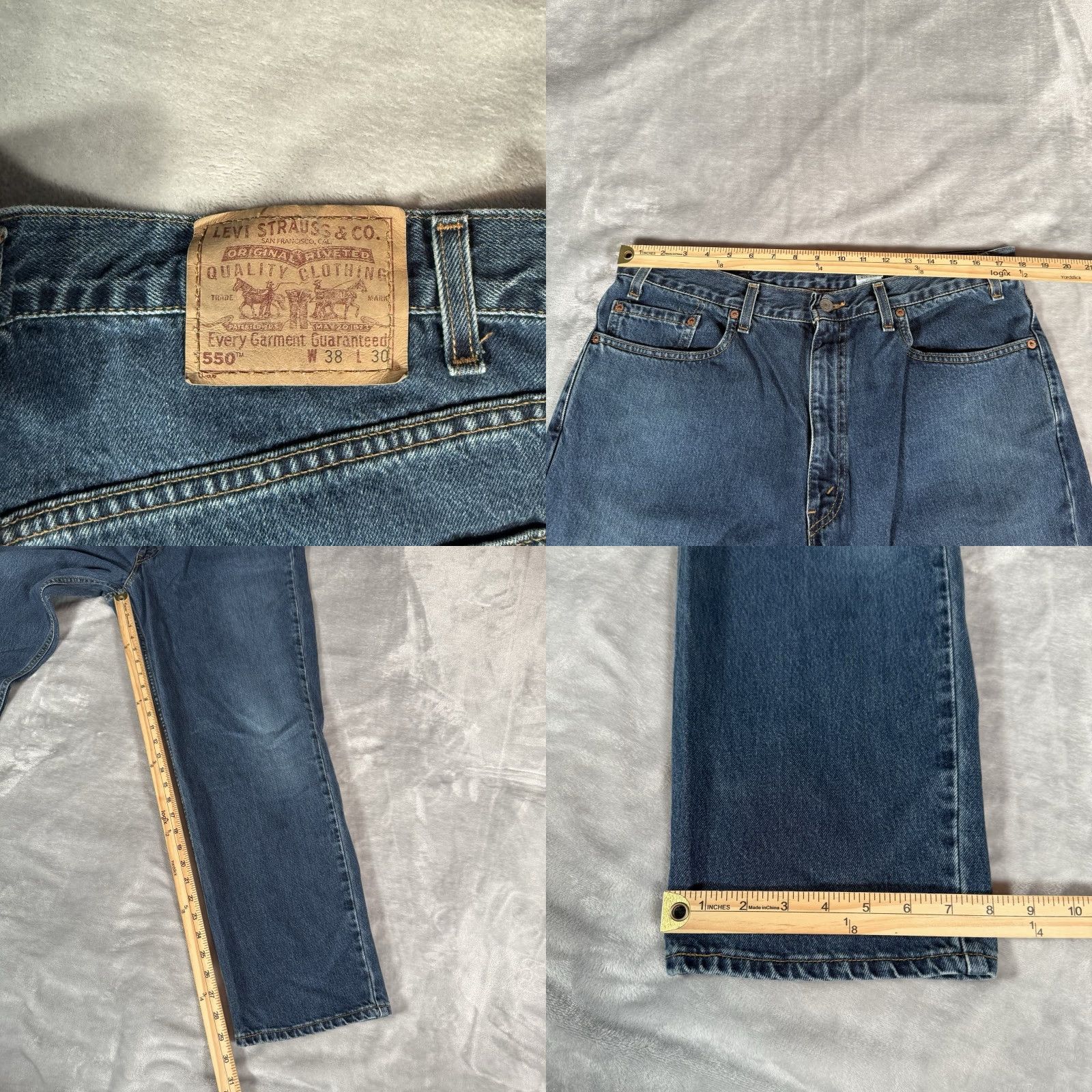 Levi's VINTAGE Levi's 550 Jeans Men 36 Relaxed Fit Denim 30 Inseam Blue USA Made 90s Style Mens Size US 36 / EU 52 - 8 Thumbnail