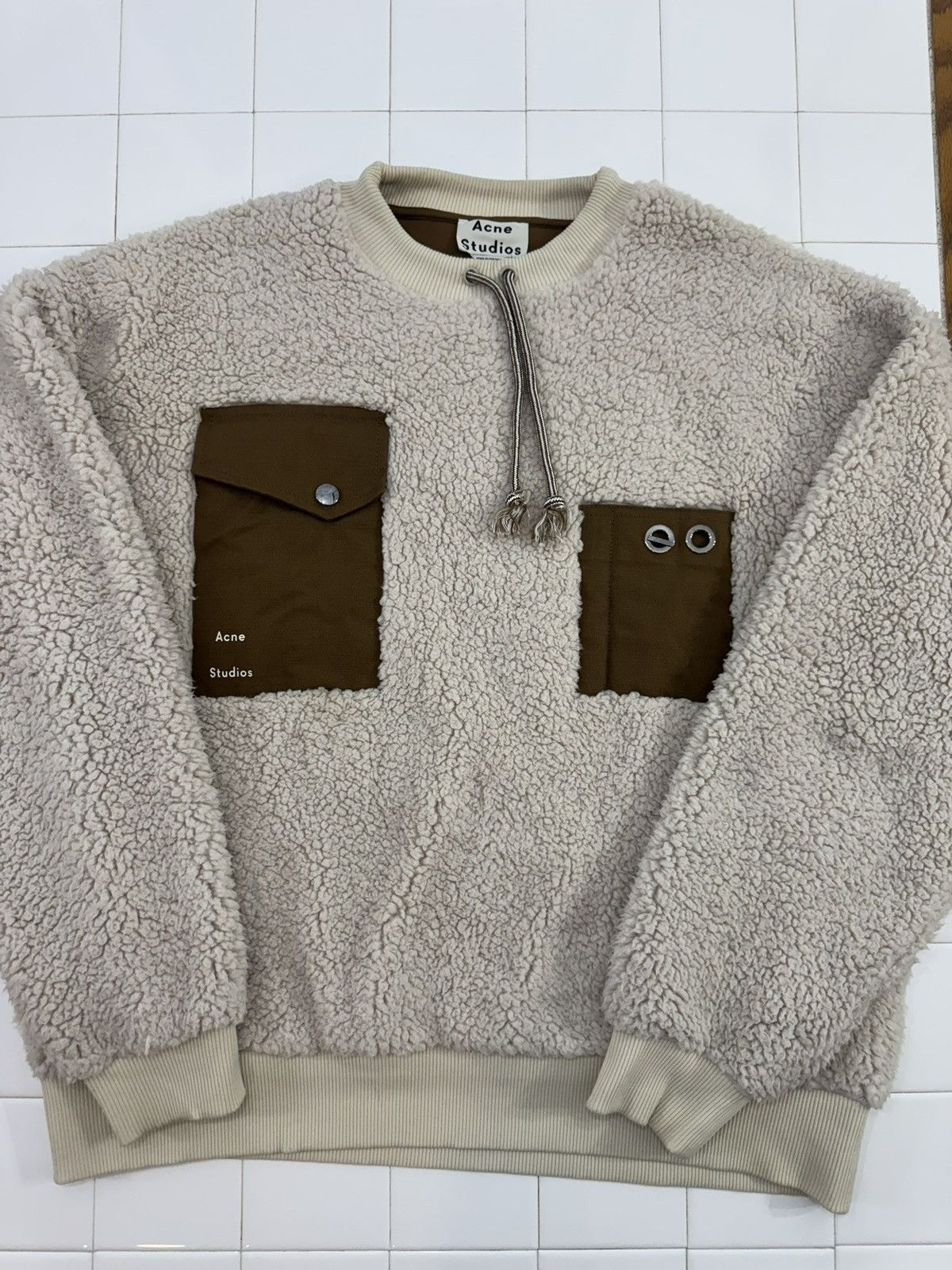 Acne Studios Acne Studios Faux-Shearling Sweatshirt - Natural Size US XL / EU 56 / 4 - 3 Thumbnail