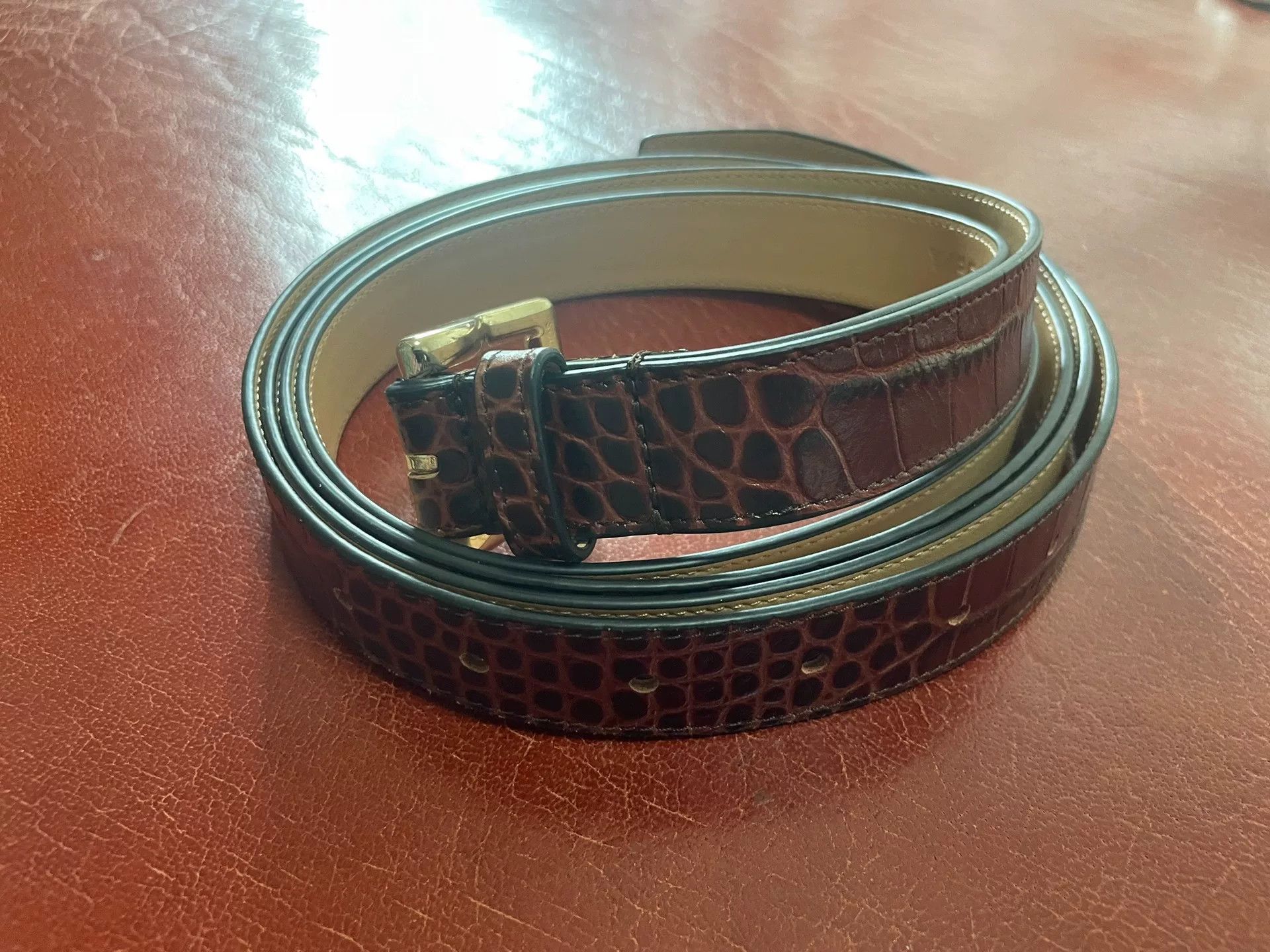 Y/Project Y/Project Double-Head Croc-Embossed Belt Size ONE SIZE - 1 Thumbnail