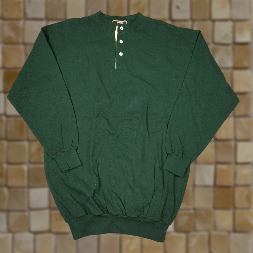 Vintage VINTAGE Duckster Green Henley Men’s Size Medium Crewneck Retro Pullover Sweatshirt Size US M / EU 48-50 / 2 - 1 Thumbnail
