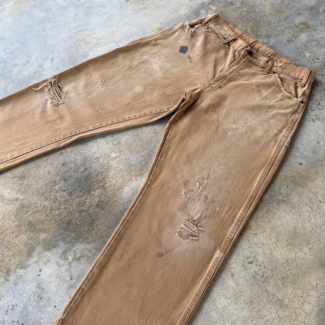 Dickies VINTAGE DICKIES DISTRESSED CARPENTER BROWN DENIM W34X34 Size US 34 / EU 50 - 5 Thumbnail