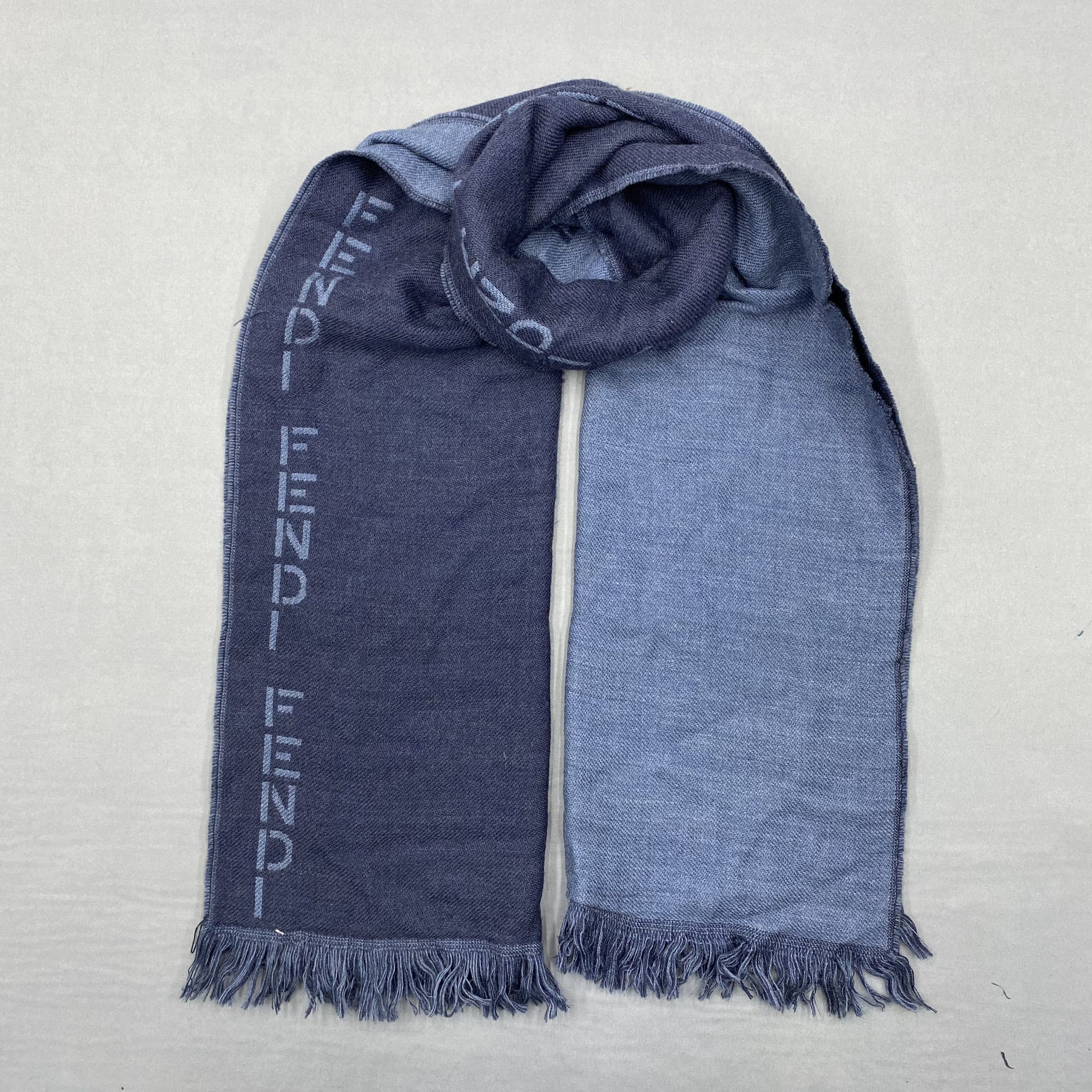 Fendi Vintage 90s Fendi Scarf Muffler Wool Fendi Zucca Scarves Size ONE SIZE - 2 Thumbnail