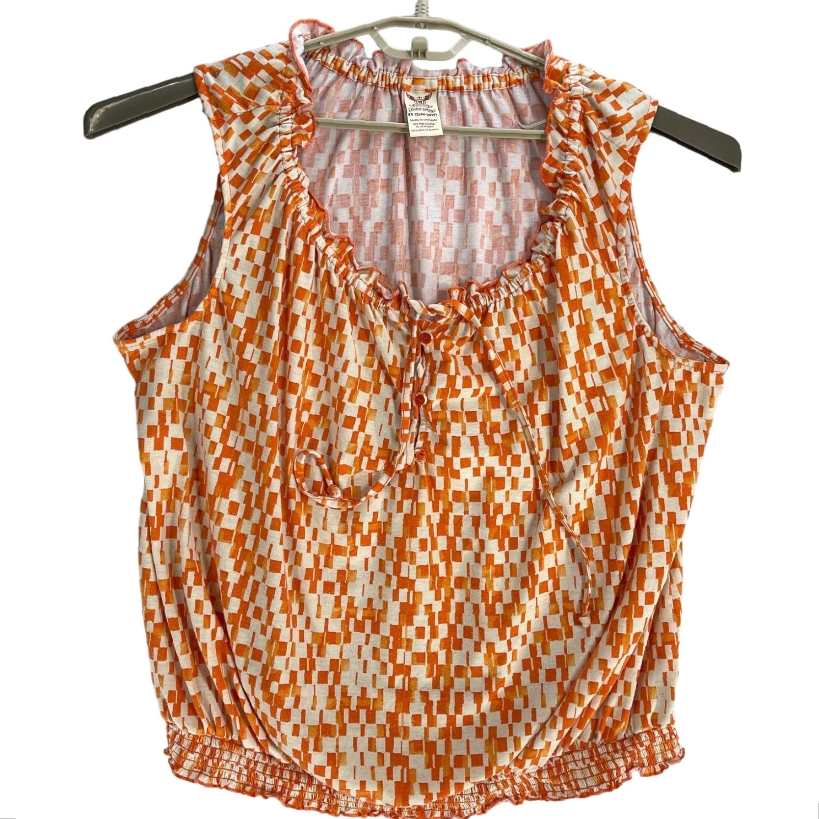 Faded Glory Faded Glory Tank 4X Plus Size Orange Geometric Sleeveless Scoop Neck Tunic Women Summer Spring Fall Winter Pilling Size XXL / US 16-18 / IT 52-54 - 2 Thumbnail