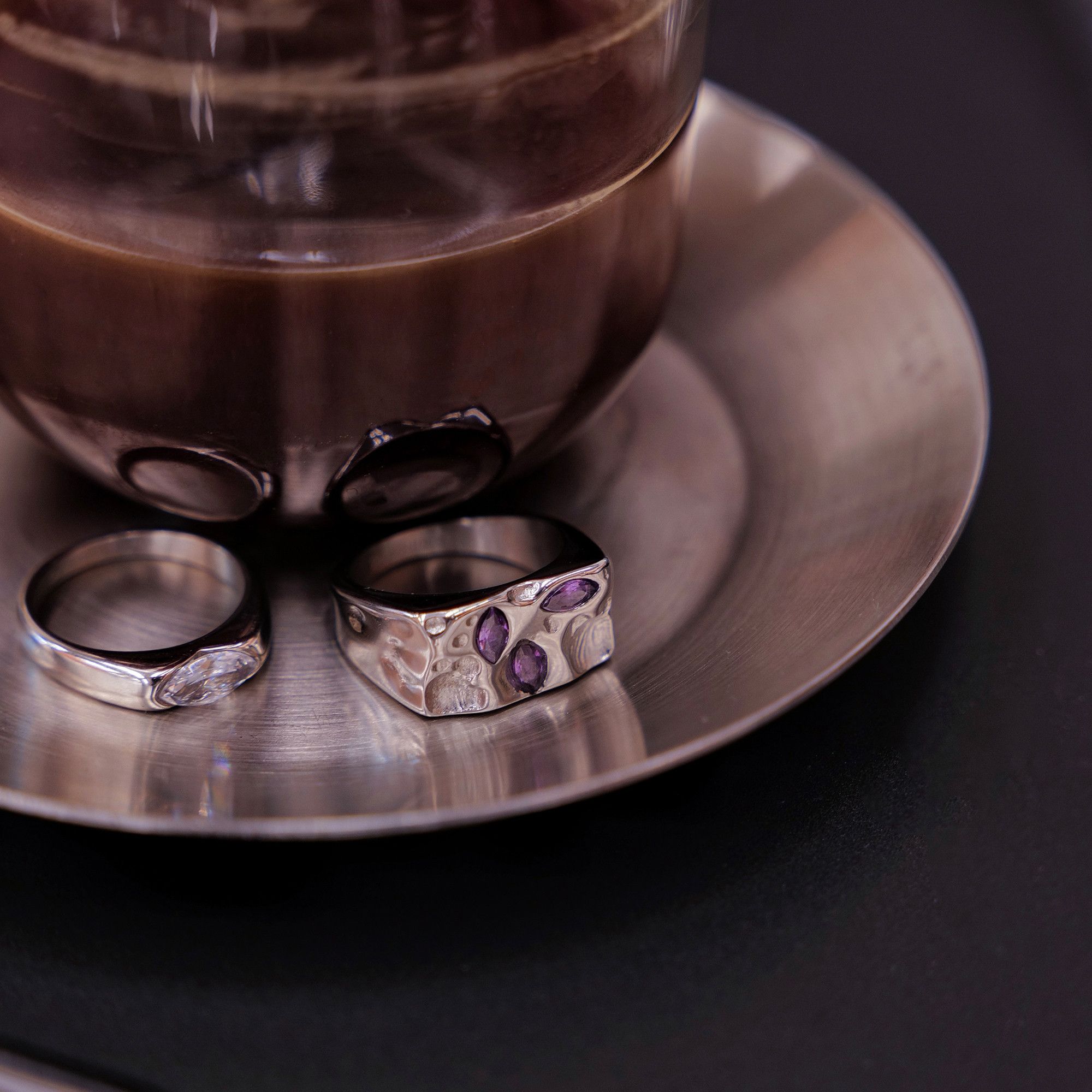 Jewelry Vintage Jewelry Rings Open Size Chrome Ring (Size 7-13) Size ONE SIZE - 4 Thumbnail