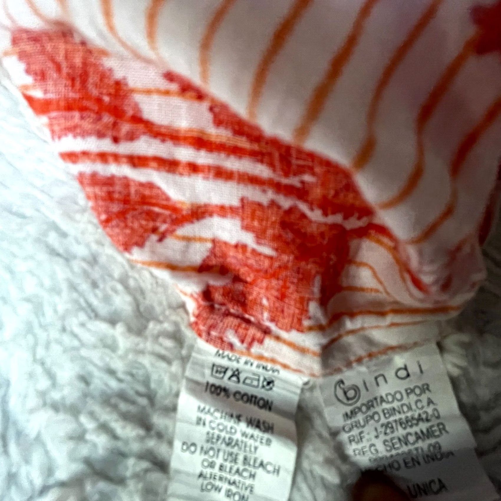 Vintage Bindu Bindi Womens Split Neck 3/4 Sleeve Striped Floral Oversized Shirt White Red Large Size L / US 10 / IT 46 - 6 Thumbnail
