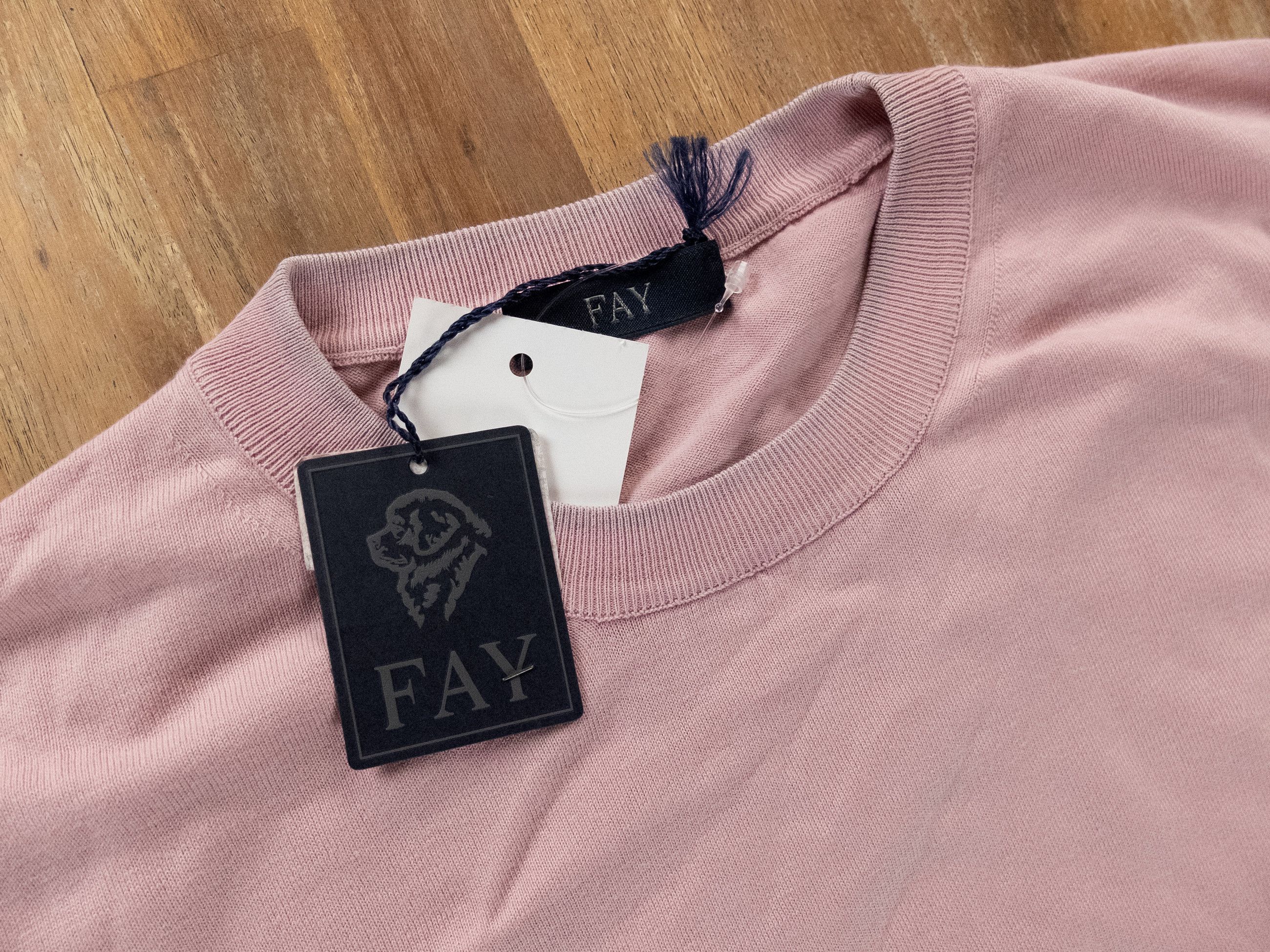 Fay FAY Italy pink knit cotton crewneck sweater XXL q Size US XXL / EU 58 / 5 - 2 Thumbnail