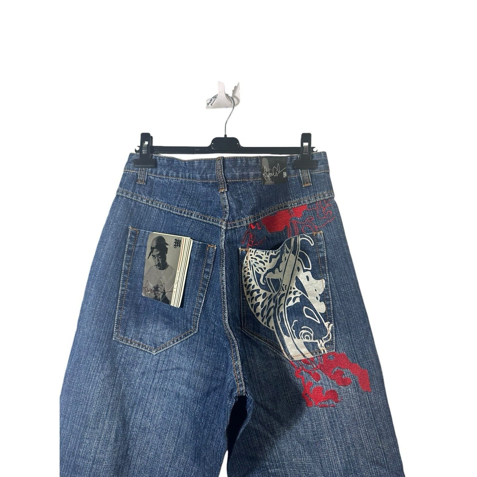 Other Vintage Makaveli Branded Hip Hop Jeans Embroidered 2Pac Tupa Size US 36 / EU 52 - 5 Thumbnail