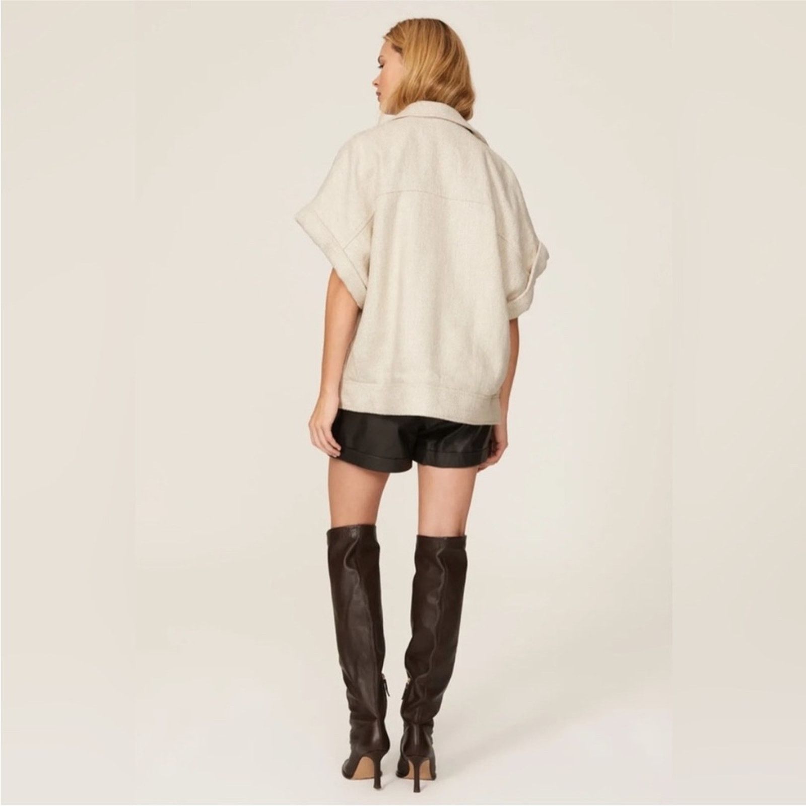 Iro RTR Iro Ilija Wide Short Sleeve Snap Oversized Knit Jacket Size S / US 4 / IT 40 - 2 Thumbnail