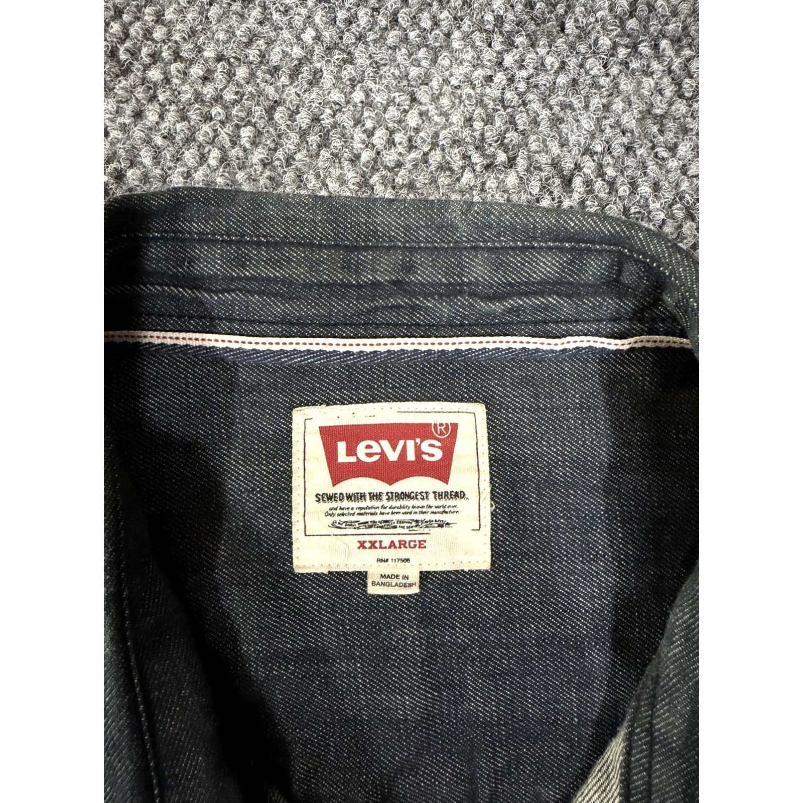 Levi's Levi's Shirt Mens 2XL Gray Denim Western Long Sleeve Snap Front Casual Size US XXL / EU 58 / 5 - 4 Thumbnail