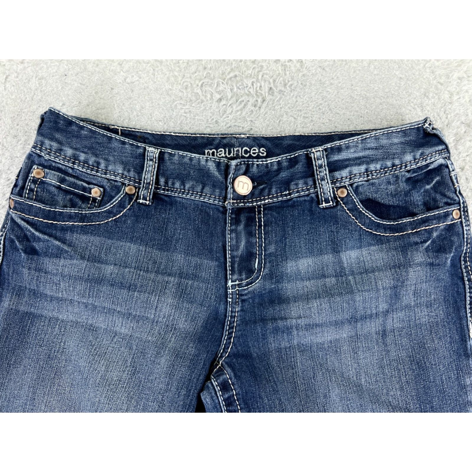 Vintage Maurines Women's Bootcut Jeans Size 9 Low Rise Blue Denim Western Embroidered, Stretch Size 30" / US 8 / IT 44 - 4 Thumbnail