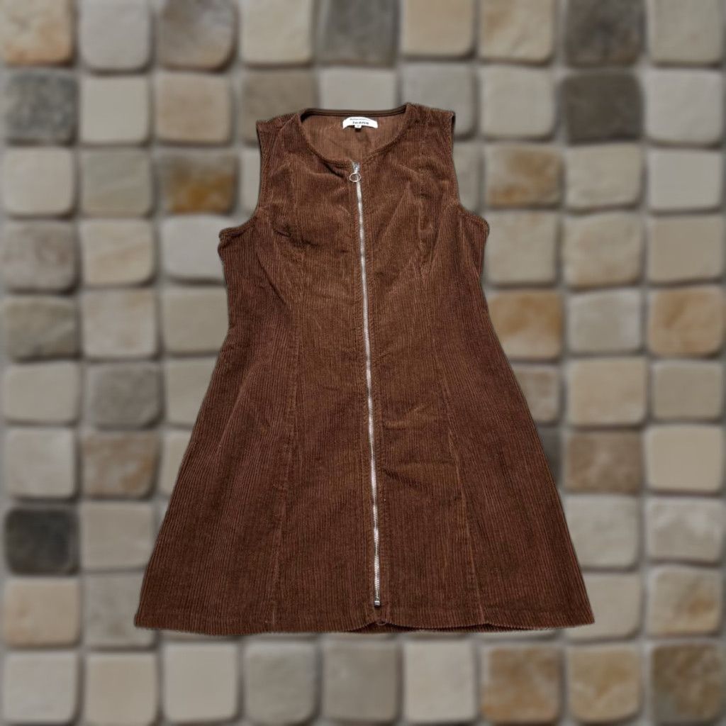 Reformation Reformation Dress Womens 10 Brown Cotton Corduroy Bodycon Dress Size L / US 10 / IT 46 - 1 Thumbnail