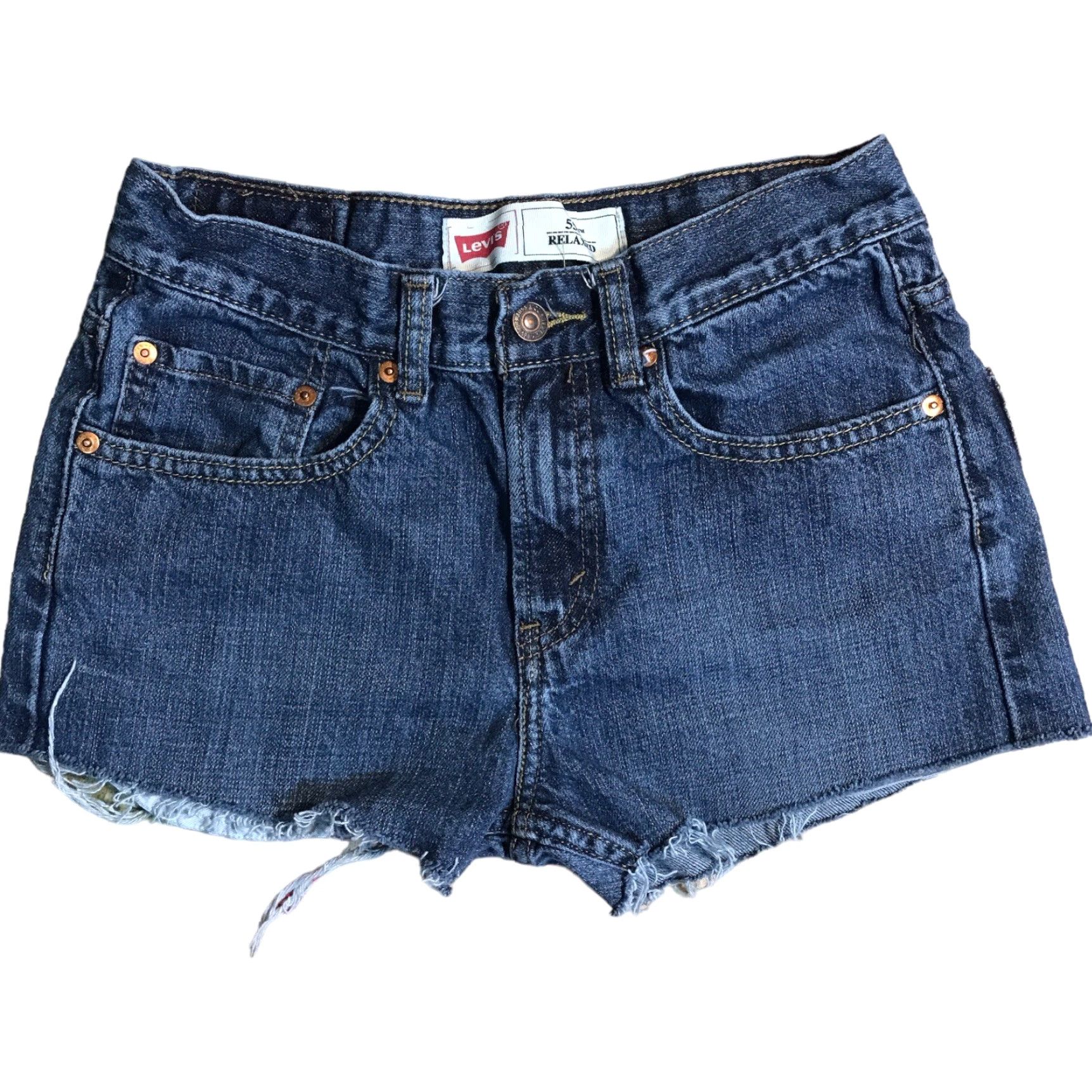 Levi's VINTAGE Levis 550 Shorts Women Measured 26 x 2 Inseam Medium Wash Blue Relaxed Fit 25x2 Size 26" / US 2 / IT 38 - 2 Thumbnail