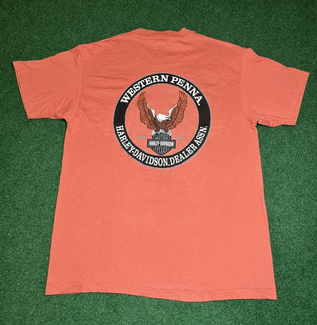 Harley Davidson × Vintage Vintage 90s Harley Davidson Conneaut Lake Biker T Shirt Size US L / EU 52-54 / 3 - 4 Thumbnail
