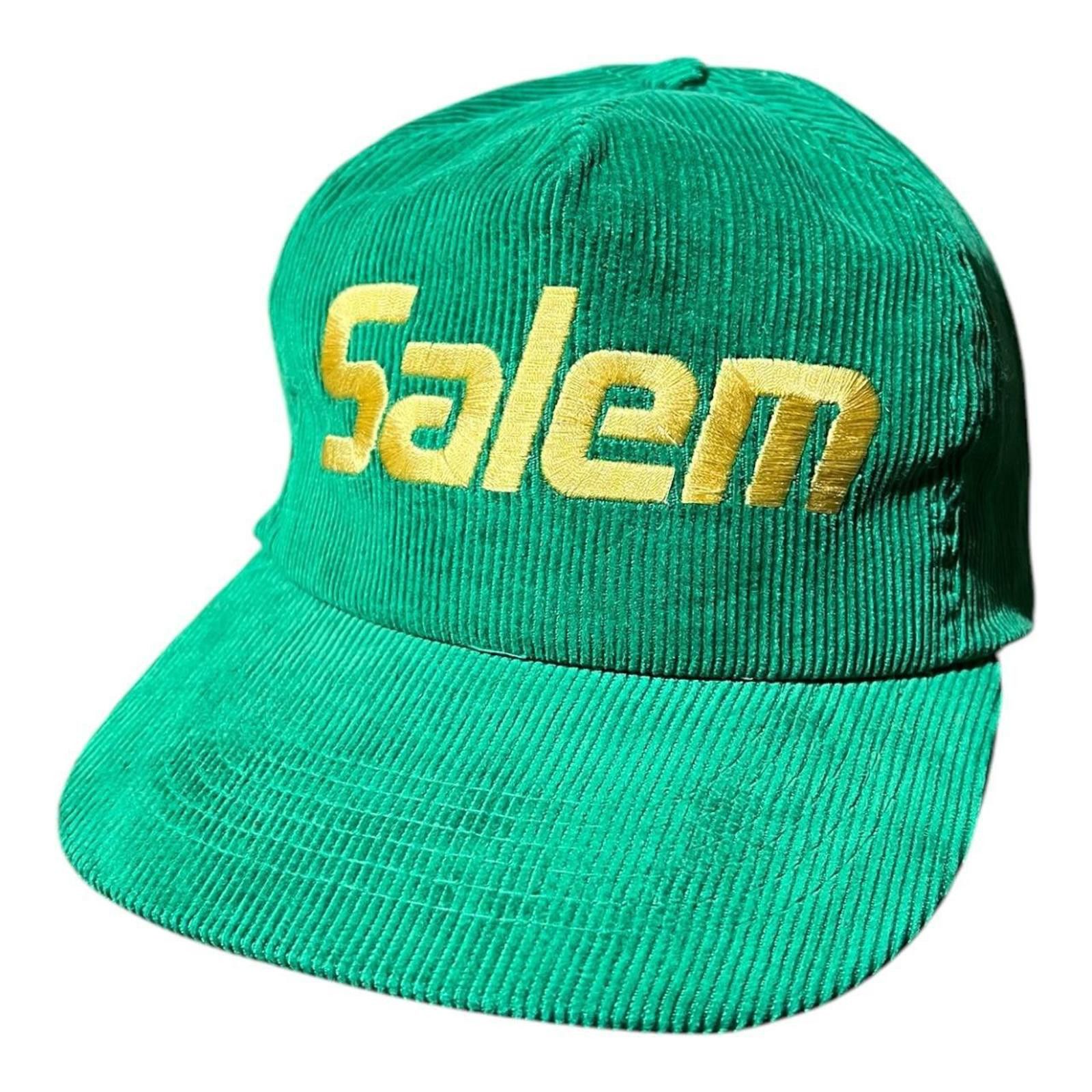 Designer Vintage Salem Cigarettes Green Corduroy Snapback Hat Size ONE SIZE - 1 Thumbnail