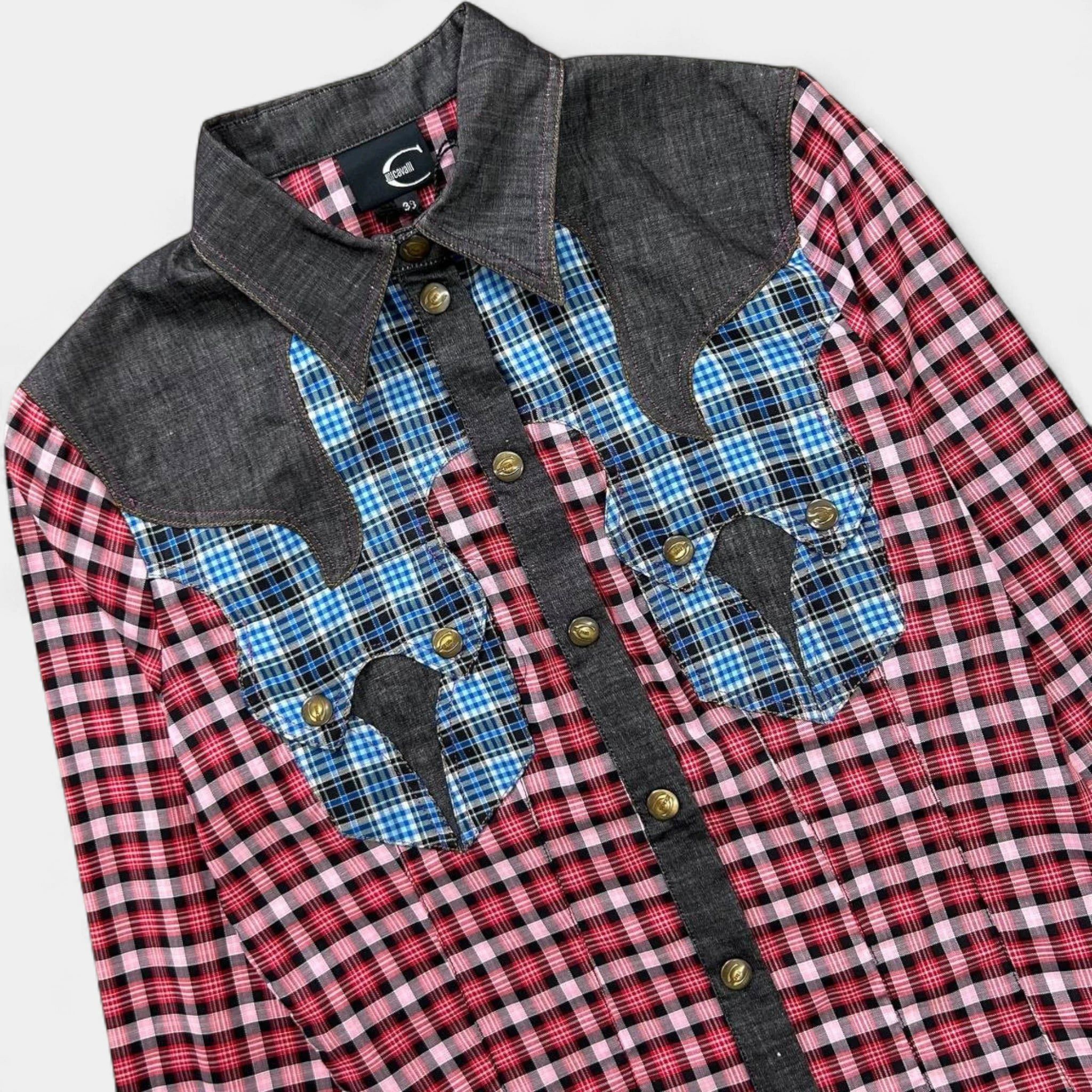Just Cavalli Just Cavalli Western Checkered Multicolor Shirt Size US S / EU 44-46 / 1 - 2 Thumbnail