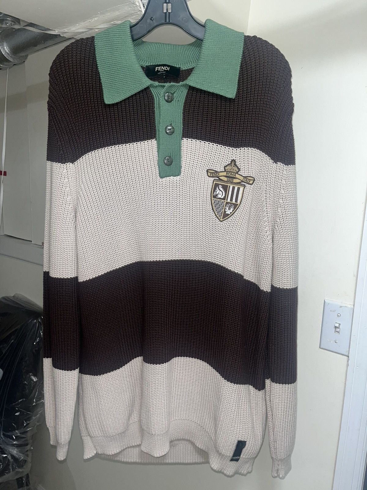 Fendi Fendi Polo/Cardigan Knit Sz 50 Size US M / EU 48-50 / 2 - 17 Thumbnail