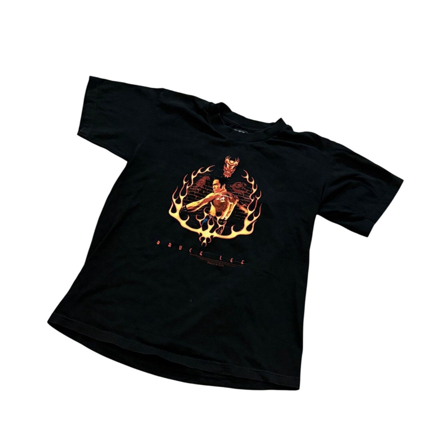 Giant Vintage Bruce Lee Fire Graphic Martial Arts Giant Tag Black Size US L / EU 52-54 / 3 - 4 Thumbnail