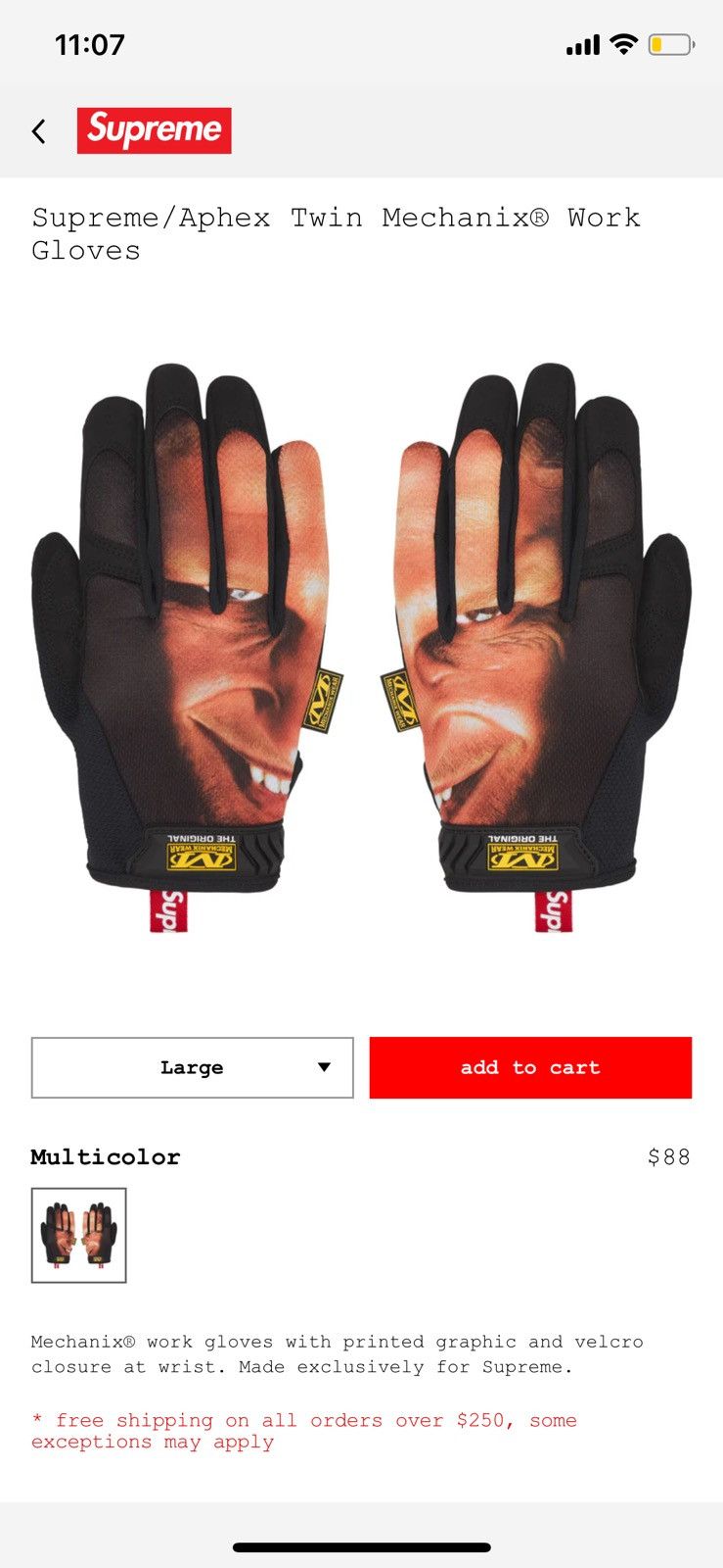 Supreme Supreme/Aphex Twin Mechanix® Work Gloves | Grailed Supreme Supreme/Aphex Twin Mechanix® Work Gloves | Grailed