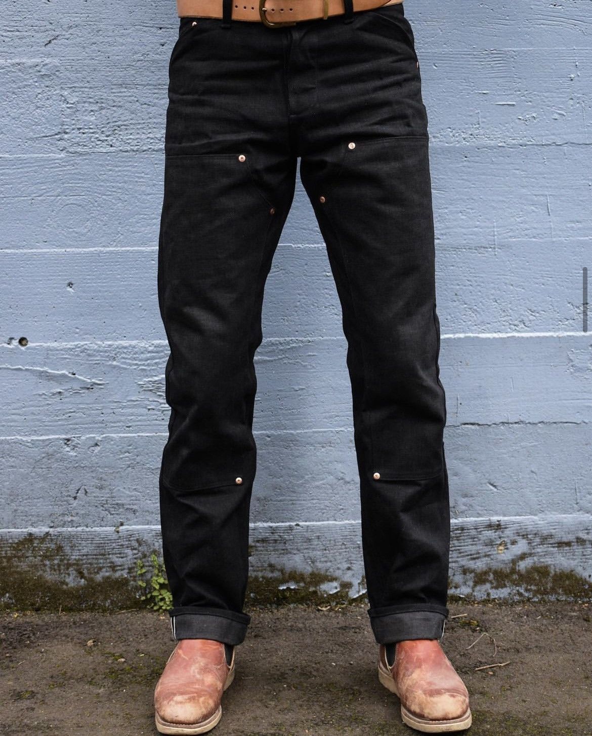 Greasepoint Workwear Grease point workwear 15oz black warp double knee