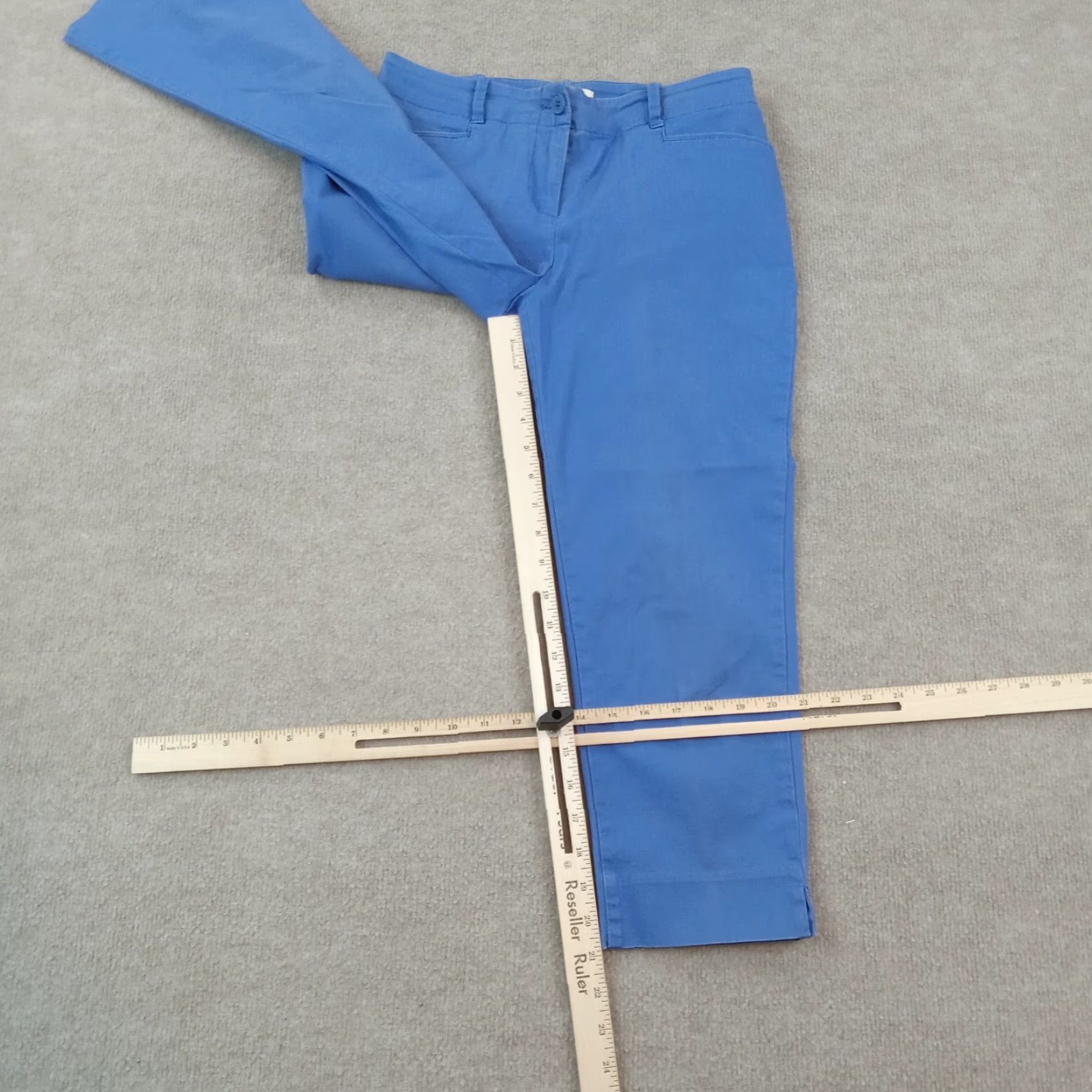 Talbots Talbots Womens Pants Size 4 Petite Blue Crop Straight Leg Stretch Size 28" / US 6 / IT 42 - 2 Thumbnail