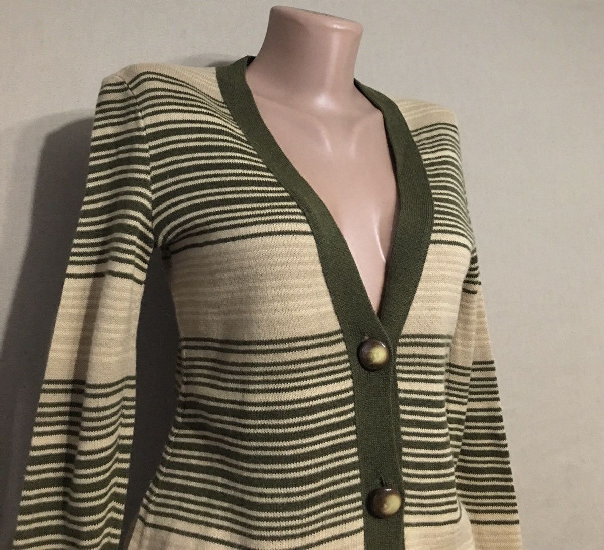 Valentino × Vintage Valentino Boutique Vintage Wool Striped Sweater Cardigan M Size M / US 6-8 / IT 42-44 - 2 Thumbnail