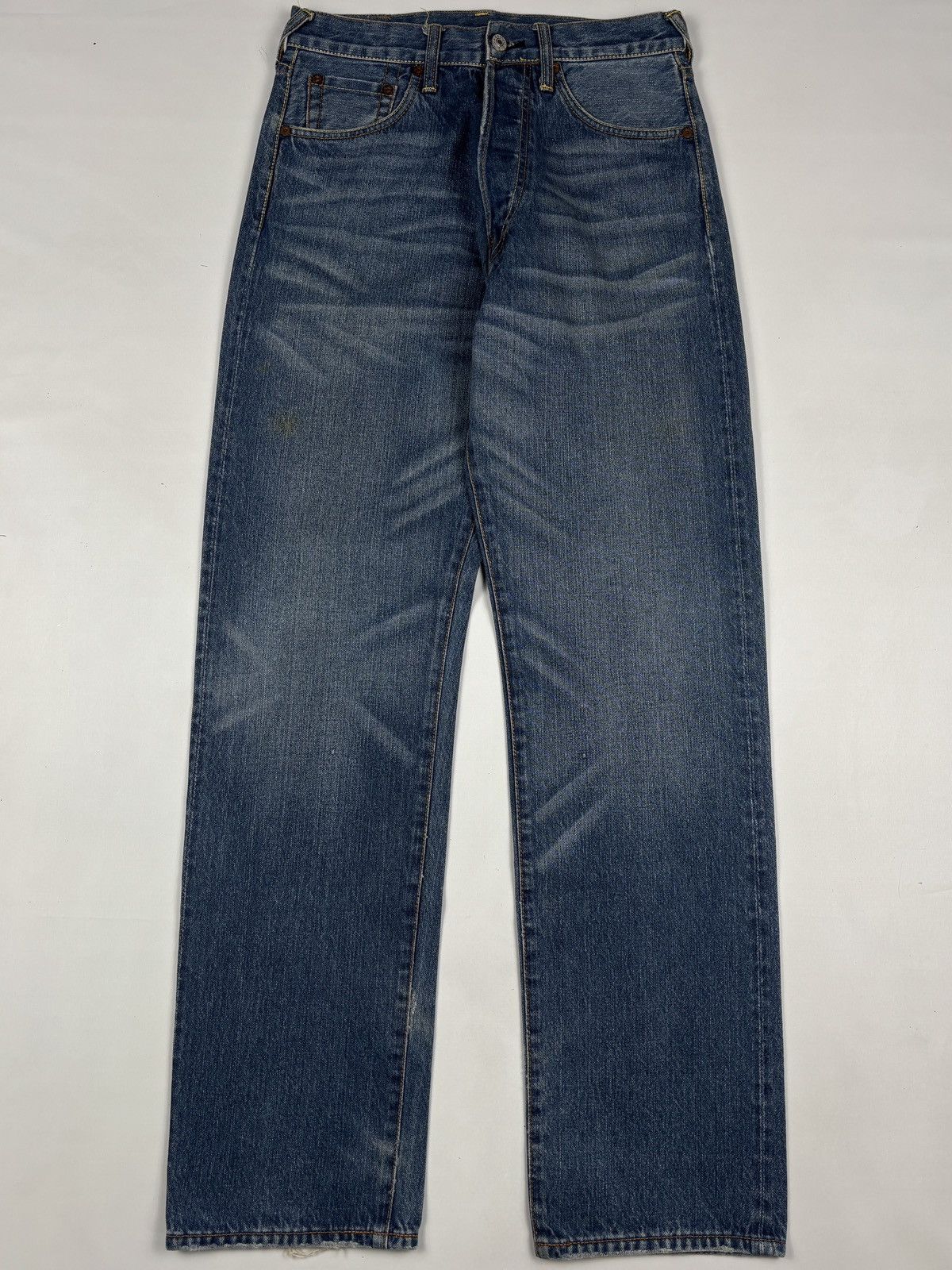Evisu Embroidered Yellow Seagulls Selvedge Jeans Size US 29 - 2 Thumbnail