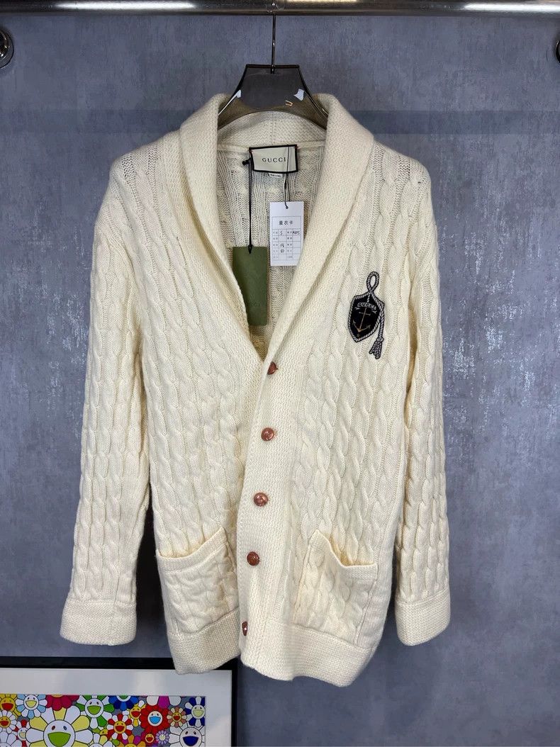 Gucci Gucci Anchor Logo Knit Cardigan Sweater - dmc Size US S / EU 44-46 / 1 - 1 Thumbnail