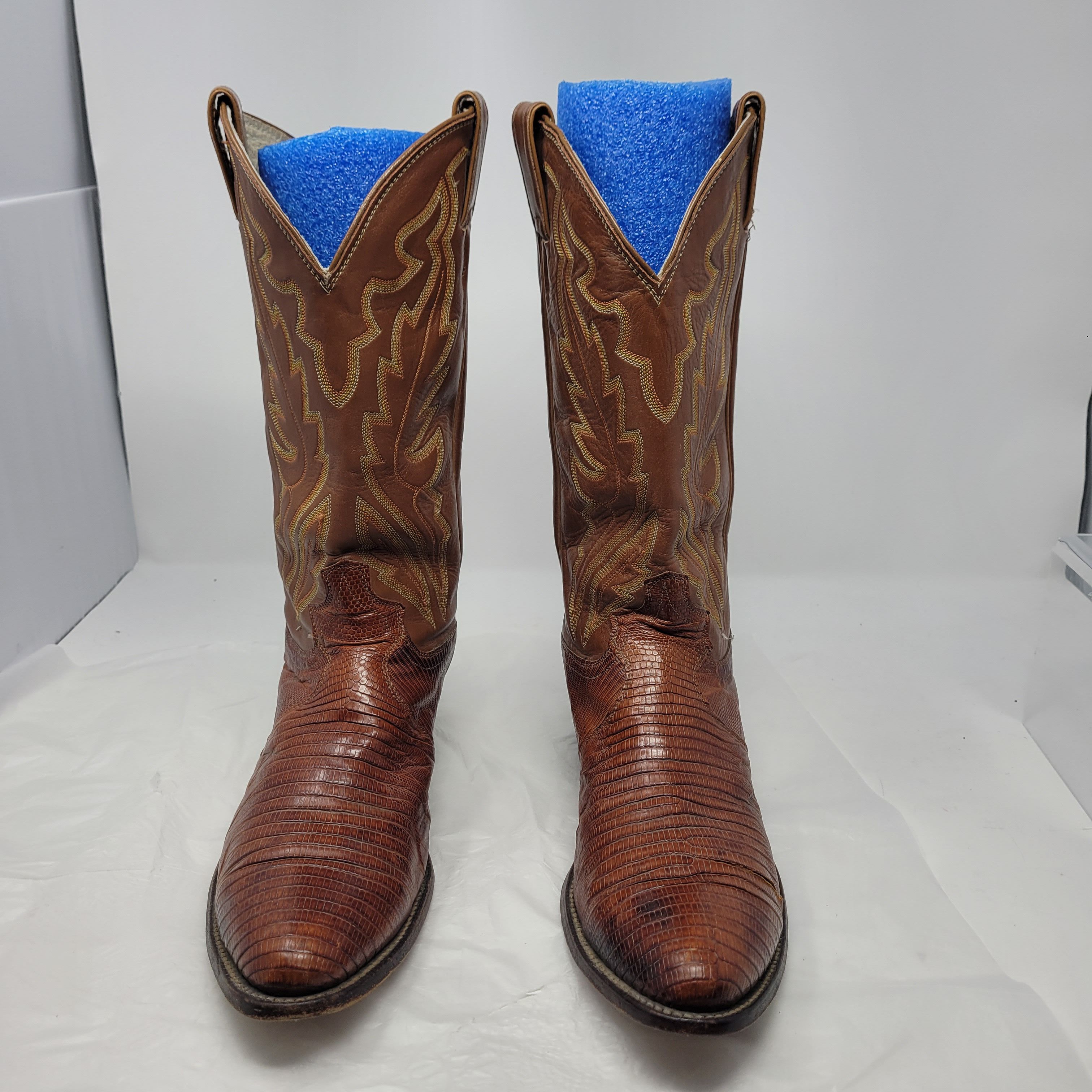 Justin Justin Exotic Western Boot Sz 10.5D Brown 8303 Lizard Size US 10.5 / EU 43-44 - 5 Thumbnail