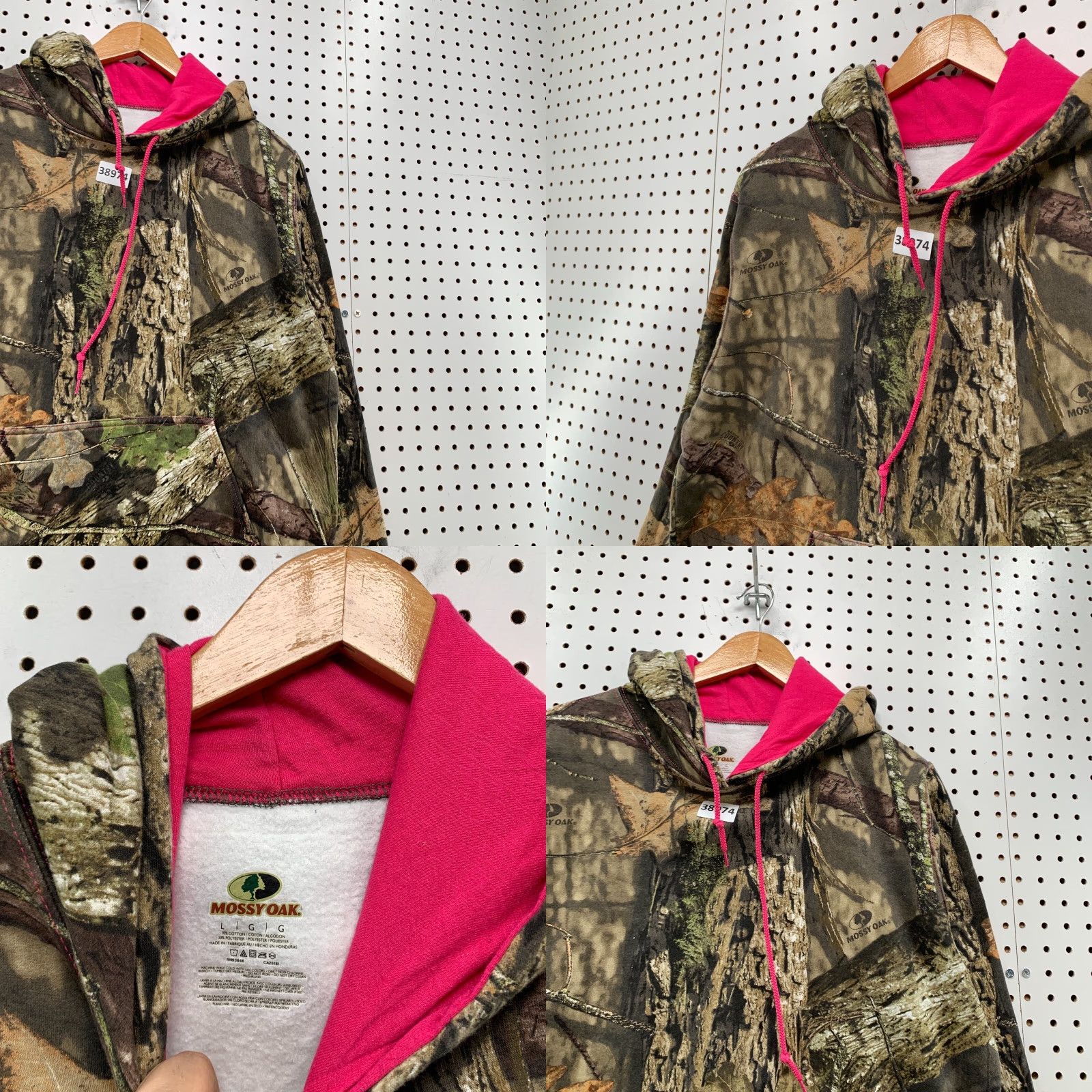 Vintage VINTAGE Mossy Oak Camo Hoodie Women’s Large Fleece Pullover Camouflage Pink Outdoor Activewear Size L / US 10 / IT 46 - 8 Thumbnail