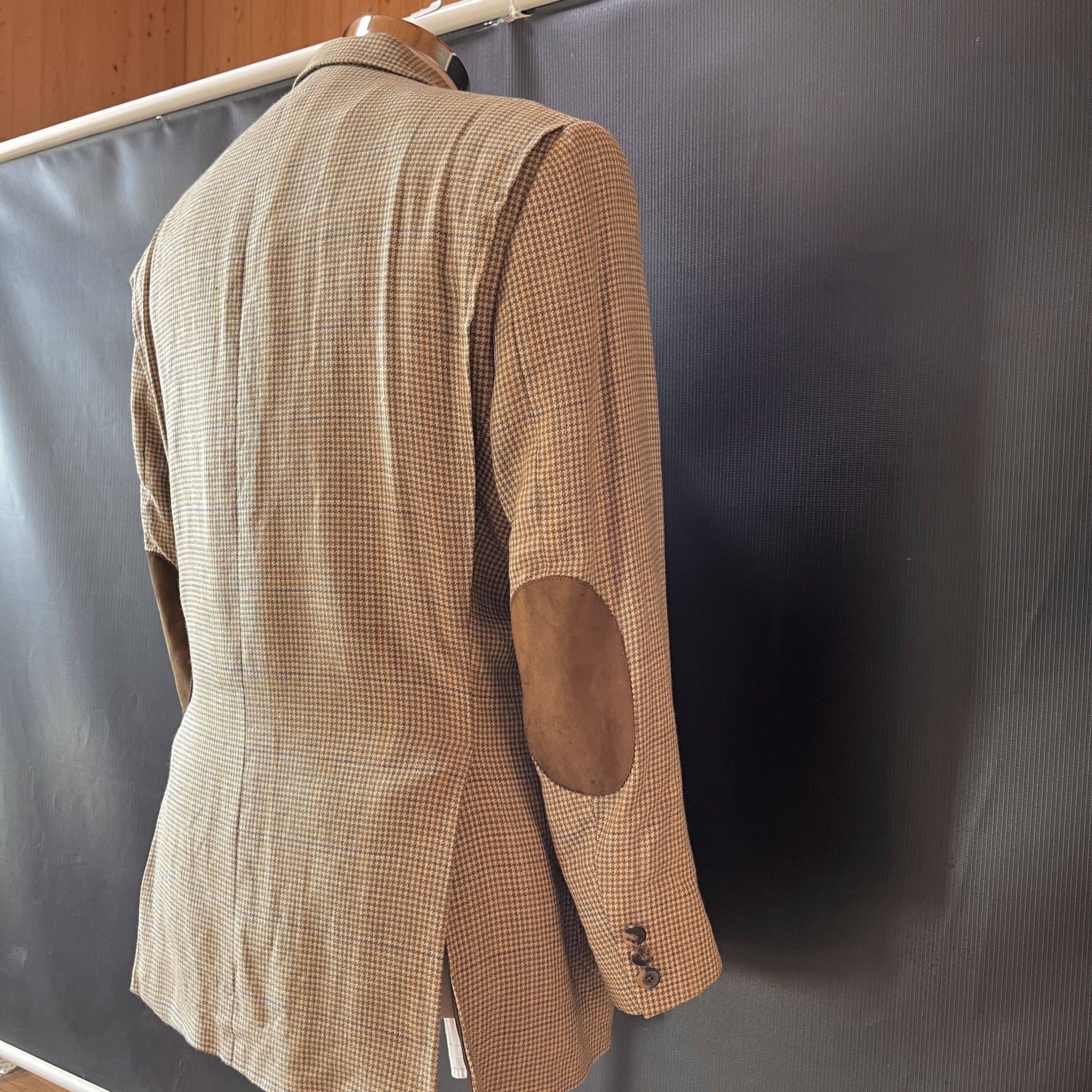 DAKS DAKS London Wool Silk Linen Hunting Jacket Suede Elbow IT50 Size 50S - 7 Thumbnail
