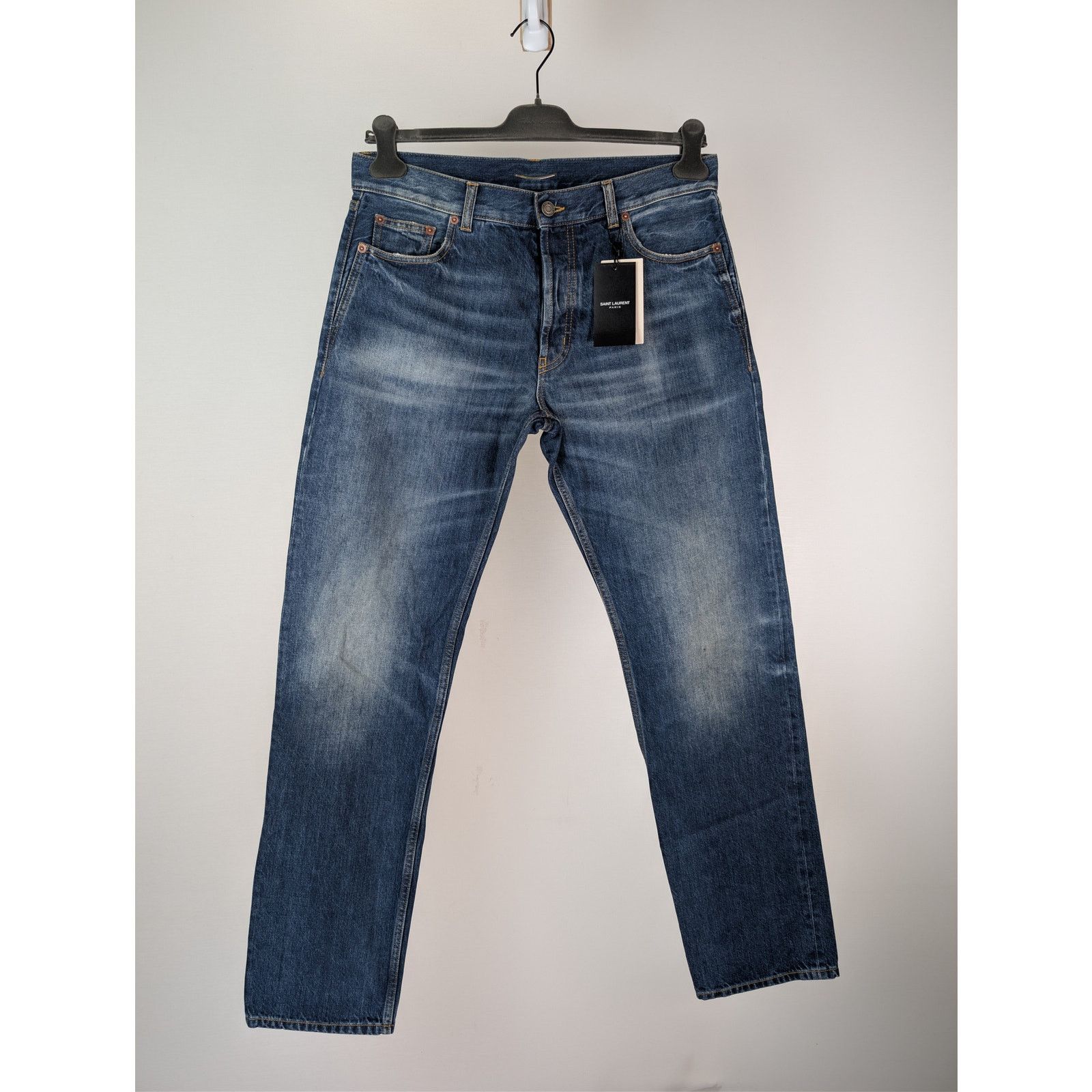 Saint Laurent Paris o1rshd1 Relaxed Straight Denim Jeans in Deauville Beach Blue Size US 36 / EU 52 - 1 Thumbnail