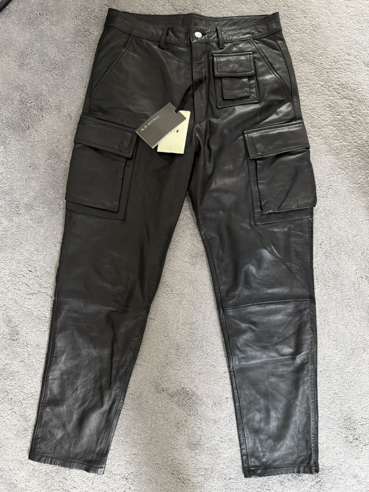 Muubaa Muubaa Straight Leg Utility Cargo Leather Trousers Size30 Size US 30 / EU 46 - 2 Thumbnail