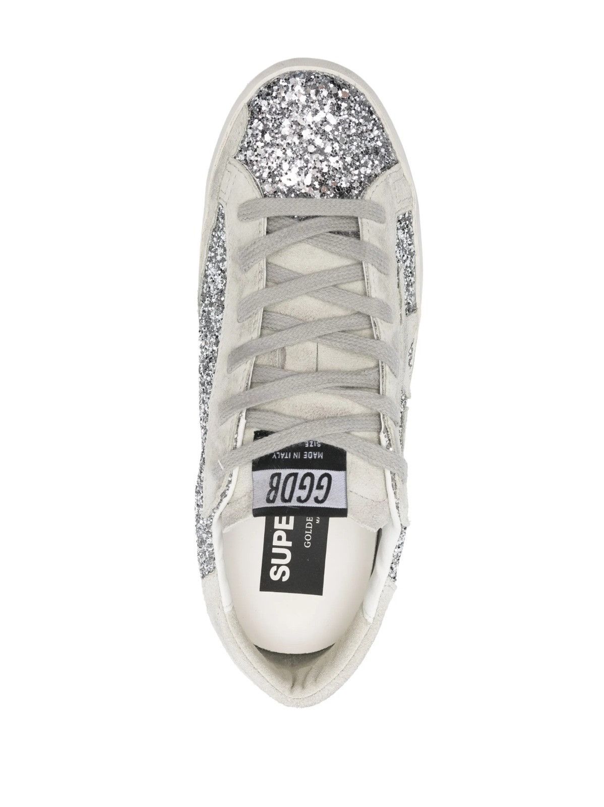 Golden Goose Women's Super-Star in silver glitter ice-gray suede star Size US 8 / IT 38 - 8 Thumbnail