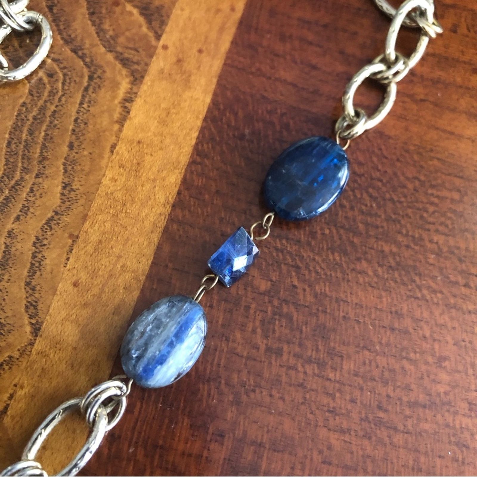 Handmade Handcrafted recycled material sodalite accent necklace Size ONE SIZE - 8 Thumbnail