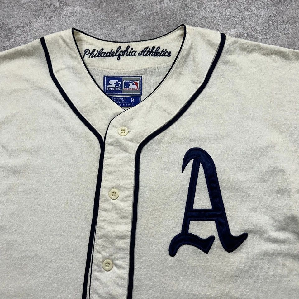 MLB × Starter × Vintage PHILADELPHIA ATHLETICS A's COOPERSTOWN BASEBALL JERSEY Size US M / EU 48-50 / 2 - 2 Thumbnail