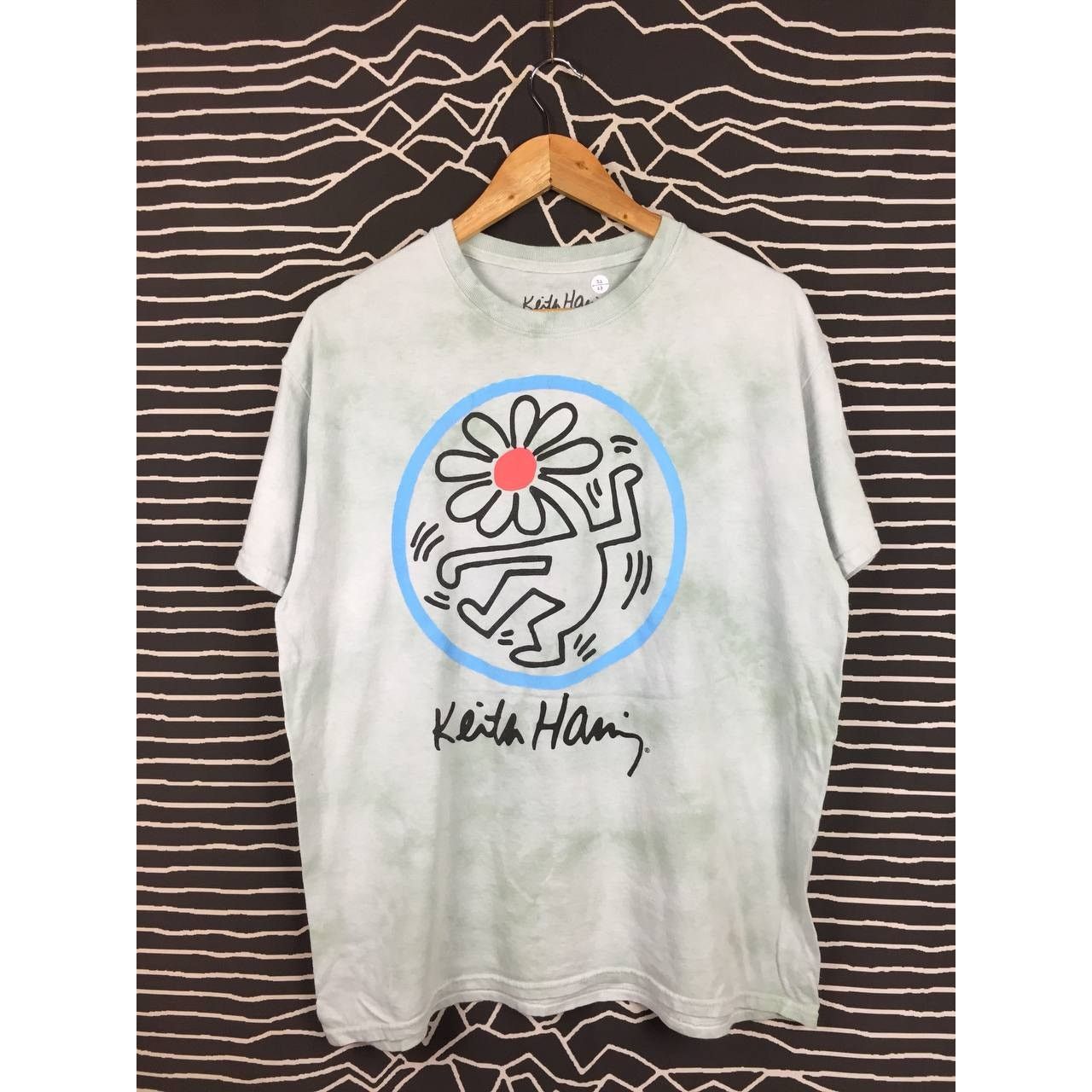 Keith Haring × Vintage Keith Haring Flower Head Dancing Tie Dye Pop Art Tee Size US L / EU 52-54 / 3 - 1 Thumbnail