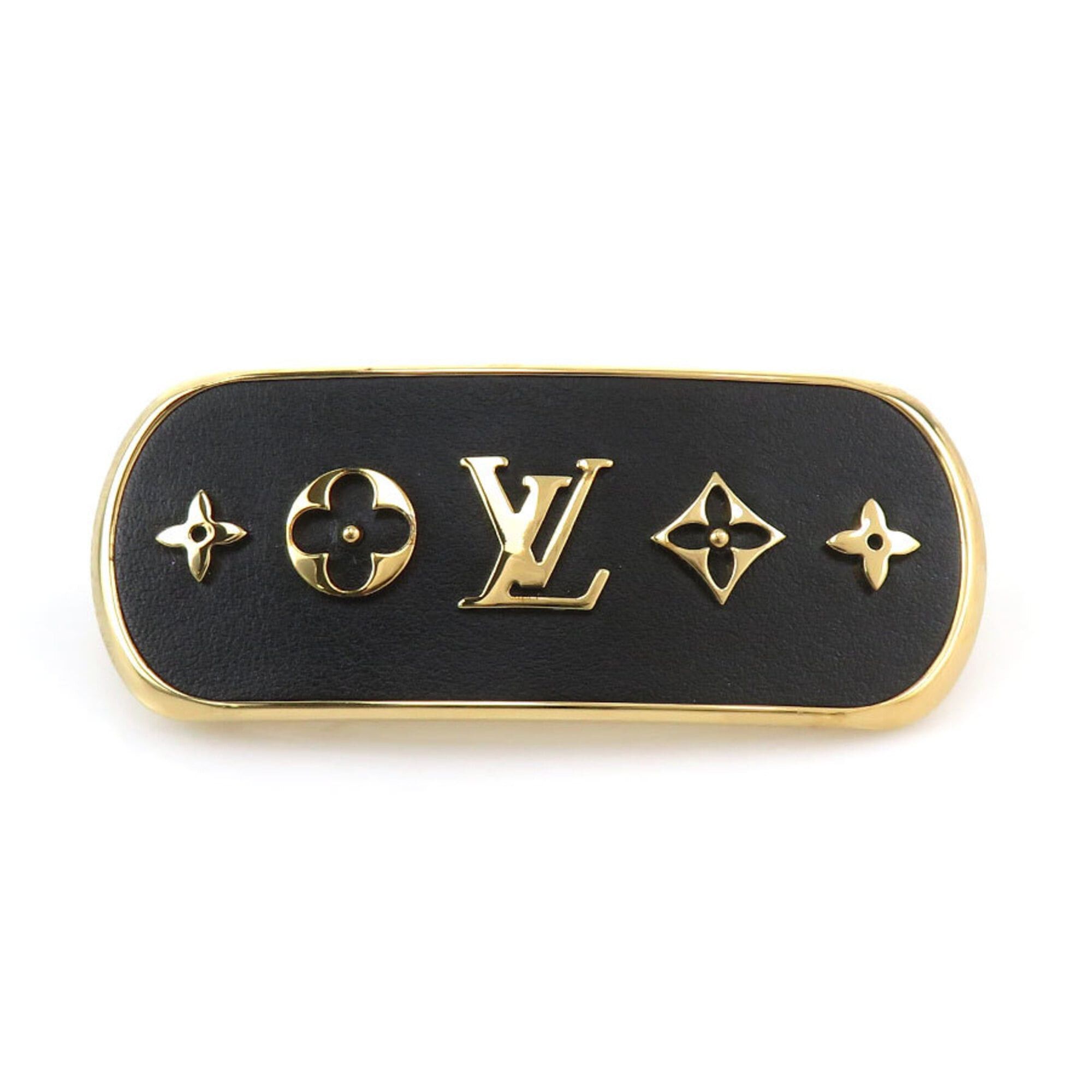 Louis Vuitton Louis Vuitton Cruiser Metal Barrette, Black & Gold, Women's, M00564 h32178i Size ONE SIZE - 1 Thumbnail