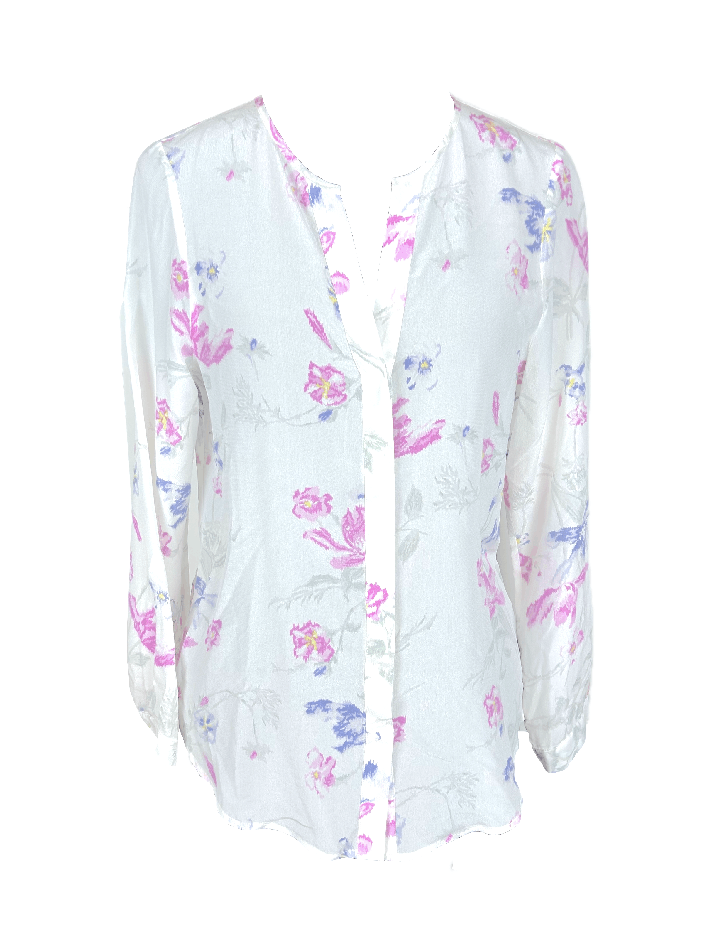 Joie Joie Silk Floral Print Blouse Size XS / US 0-2 / IT 36-38 - 3 Thumbnail