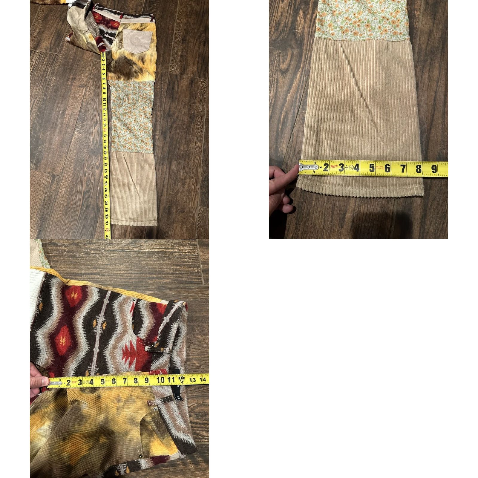 Jaded London Jaded London Pants Jeans Womens 26 Patchwork Corduroy Aztec Boyfriend Fit Straight NWT Size 26" / US 2 / IT 38 - 9 Thumbnail