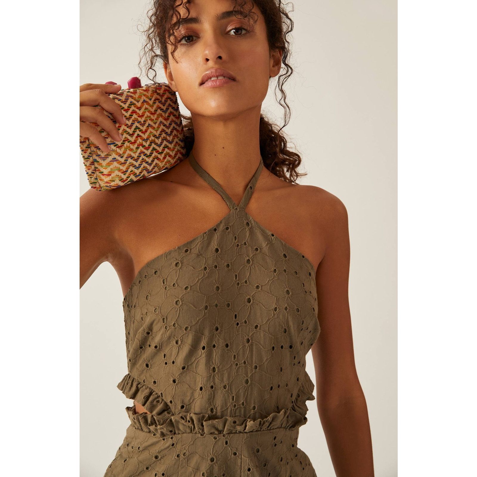 Anthropologie Anthropologie Hutch Solid Halter Romper $170 SIZE 2 Olive Size 26" / US 2 / IT 38 - 2 Thumbnail