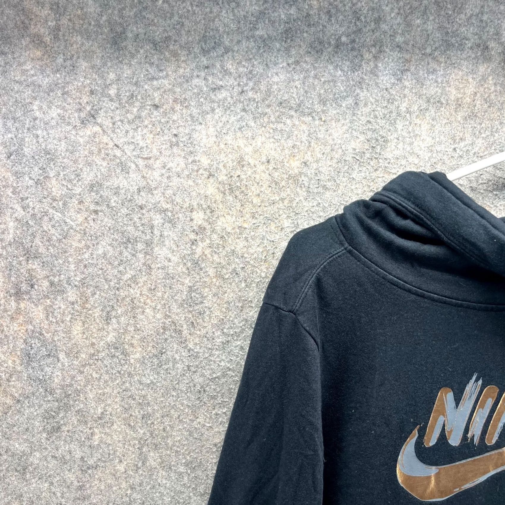 Nike Nike Hoodie Mens Medium Black Fleece Pullover Swoosh Logo Crew Neck Fleece Pullover Zoo Size M / US 6-8 / IT 42-44 - 3 Thumbnail
