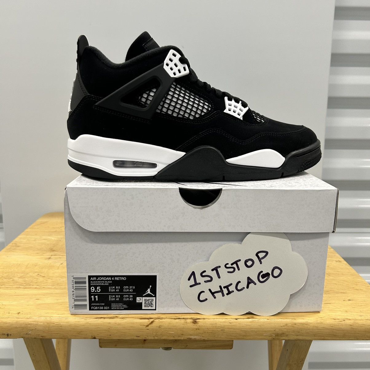 Jordan Brand Nike Sneakers Air Jordan 4 Retro White Thunder Mens Size 9.5 Authentic NEW Grailed