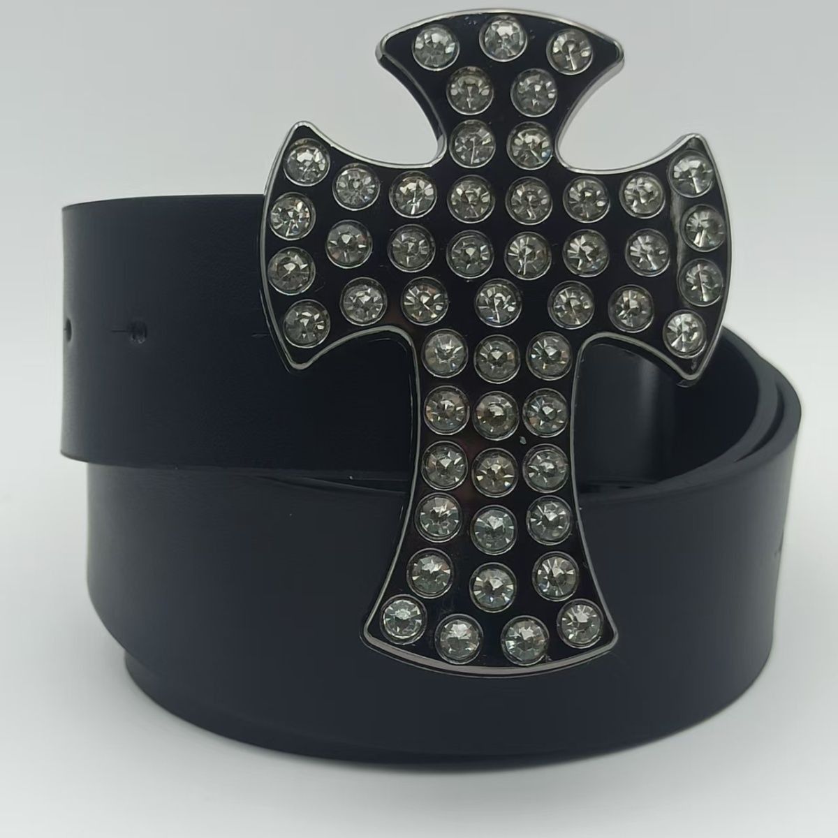 Designer Cross Retro Vintage Belt Riveted Belts Menswear Accessories Size ONE SIZE - 1 Thumbnail